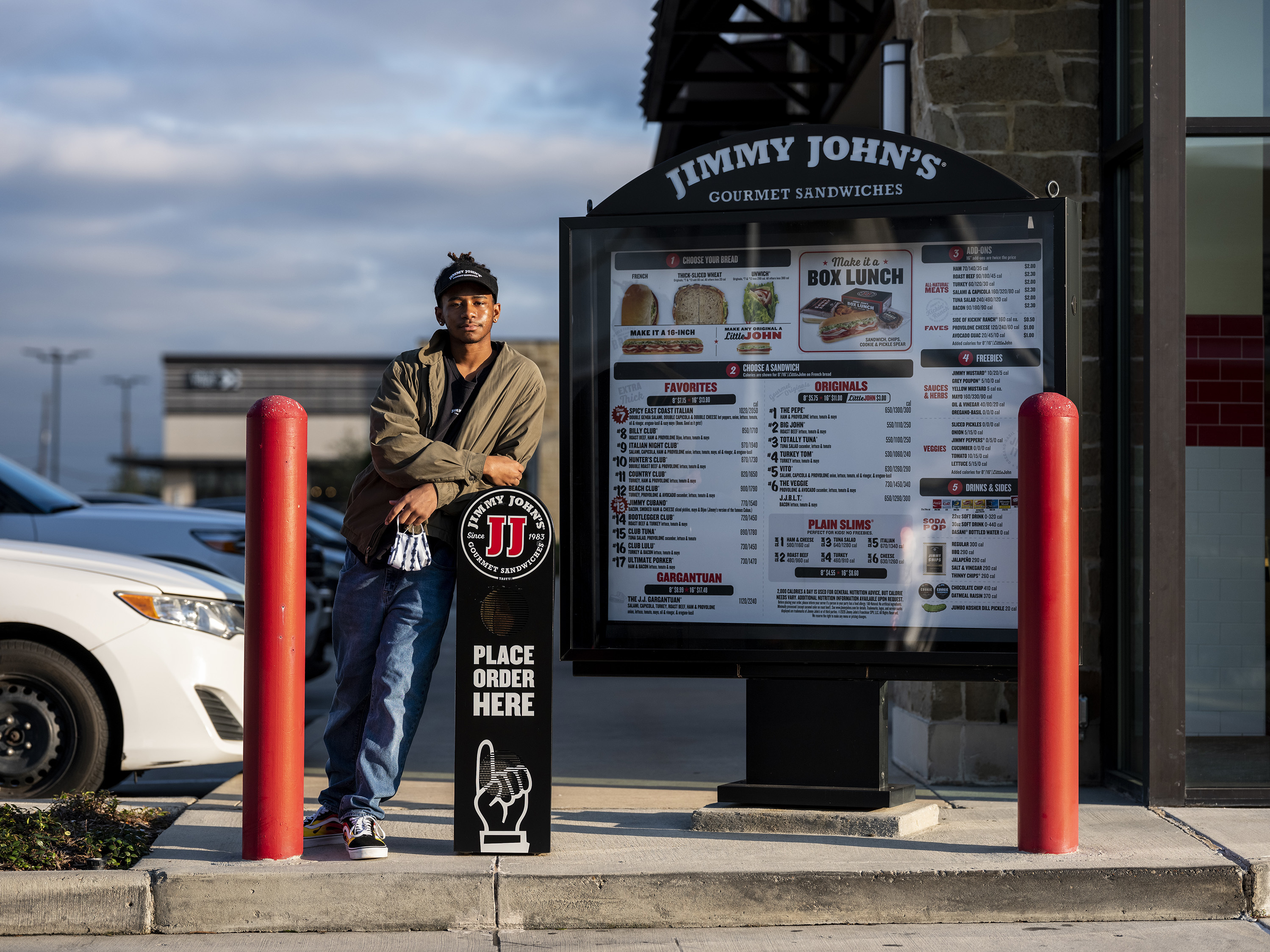 Instead of going to college this fall, Brian Williams got a job at a Jimmy John's near his home in Stafford, Texas. He says paying for college was always going to be hard, but it was even harder to justify the expense during a pandemic. (Scott Dalton for NPR)