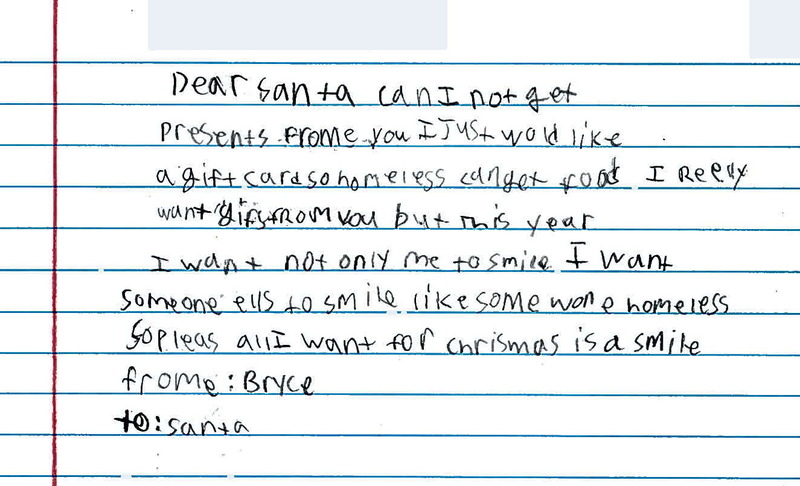 All Bryce wants from Santa this year is "a smile."