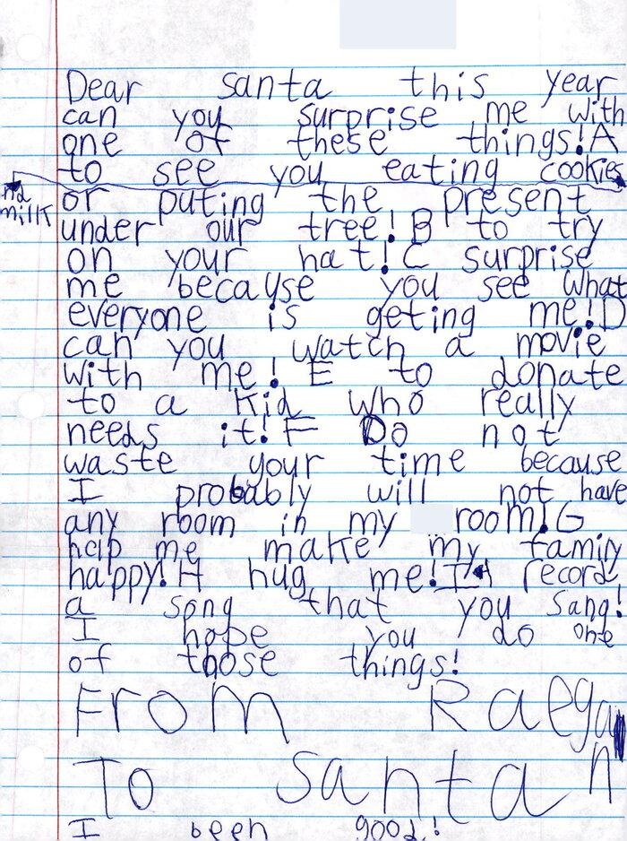 Raegan from Virginia wants a gift to donate to another child