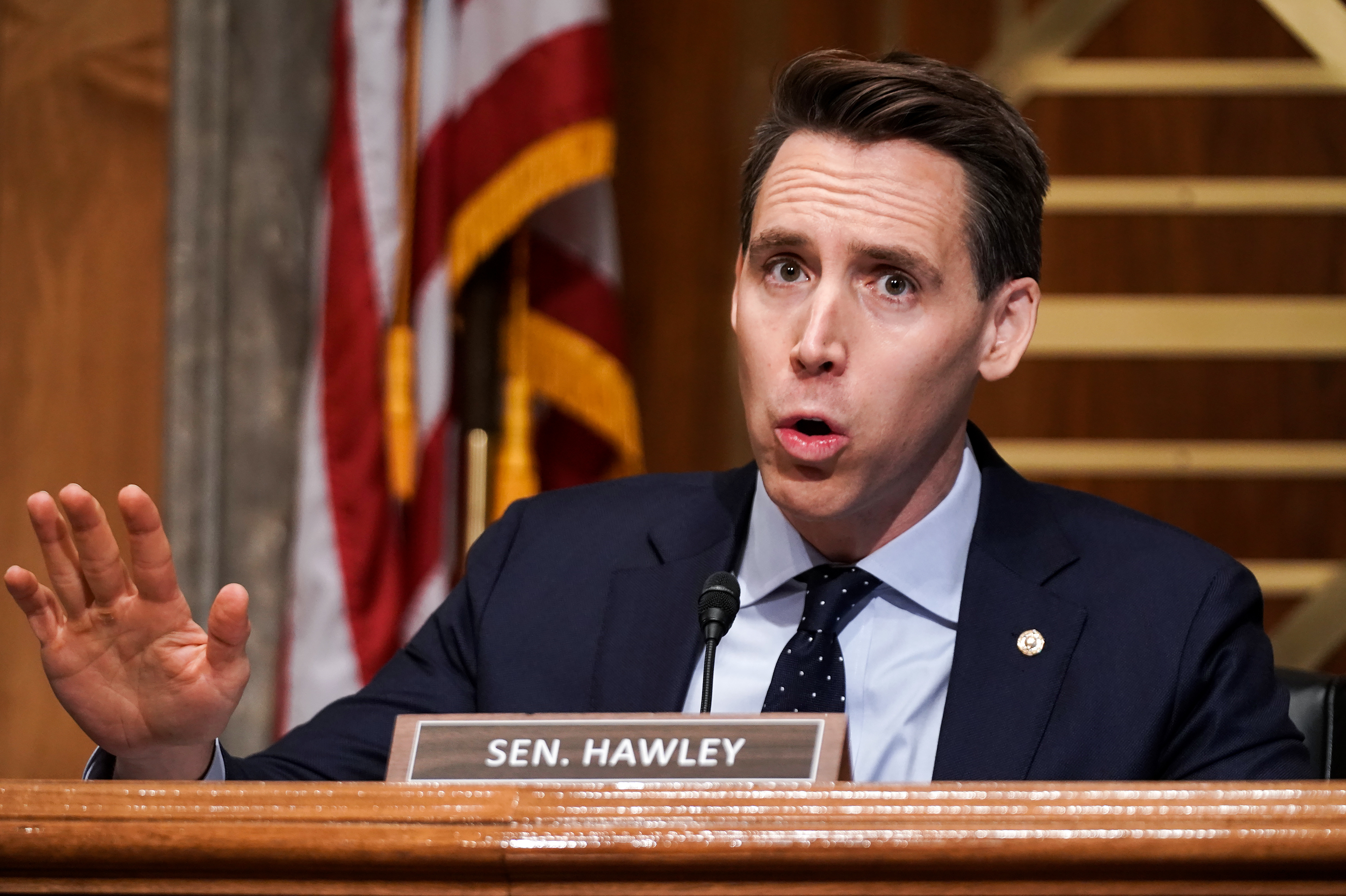 Sen. Josh Hawley, R-Mo., seen here during a Dec. 16 hearing, has said he plans to object to the certification of President-elect Joe Biden's victory during the joint session of Congress on Jan. 6. (Pool/Getty Images)