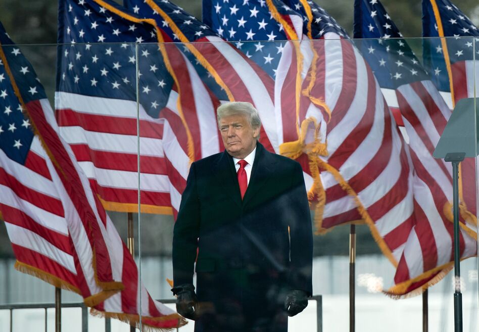 President Trump arrives to speak to supporters near the White House on Wednesday. (Brendan Smialowski/AFP via Getty Images)