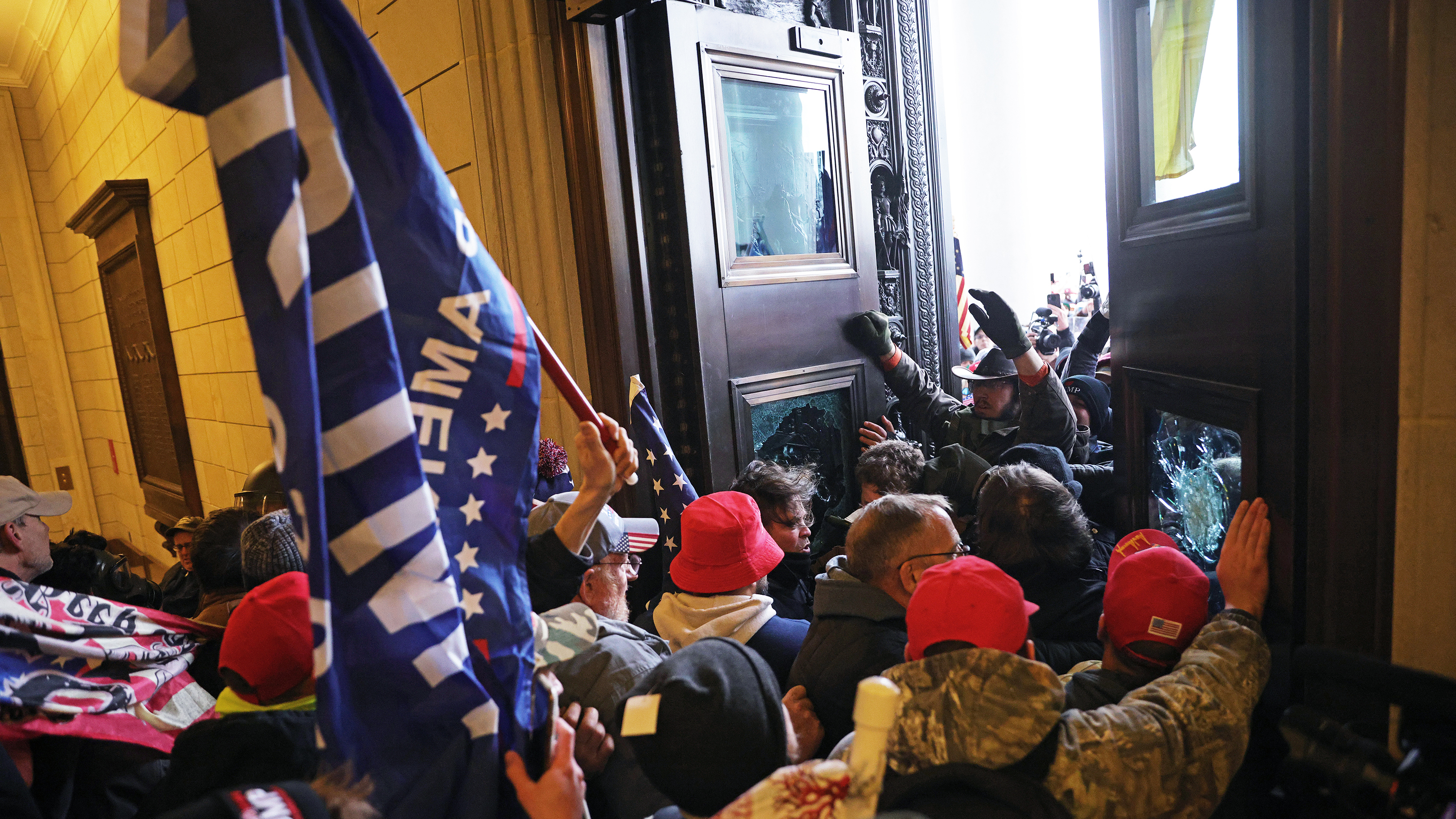 Protesters supporting President  Trump break into the Capitol on Wednesday. D.C. Mayor Muriel Bowser has ordered a citywide curfew starting at 6 p.m. Wednesday.