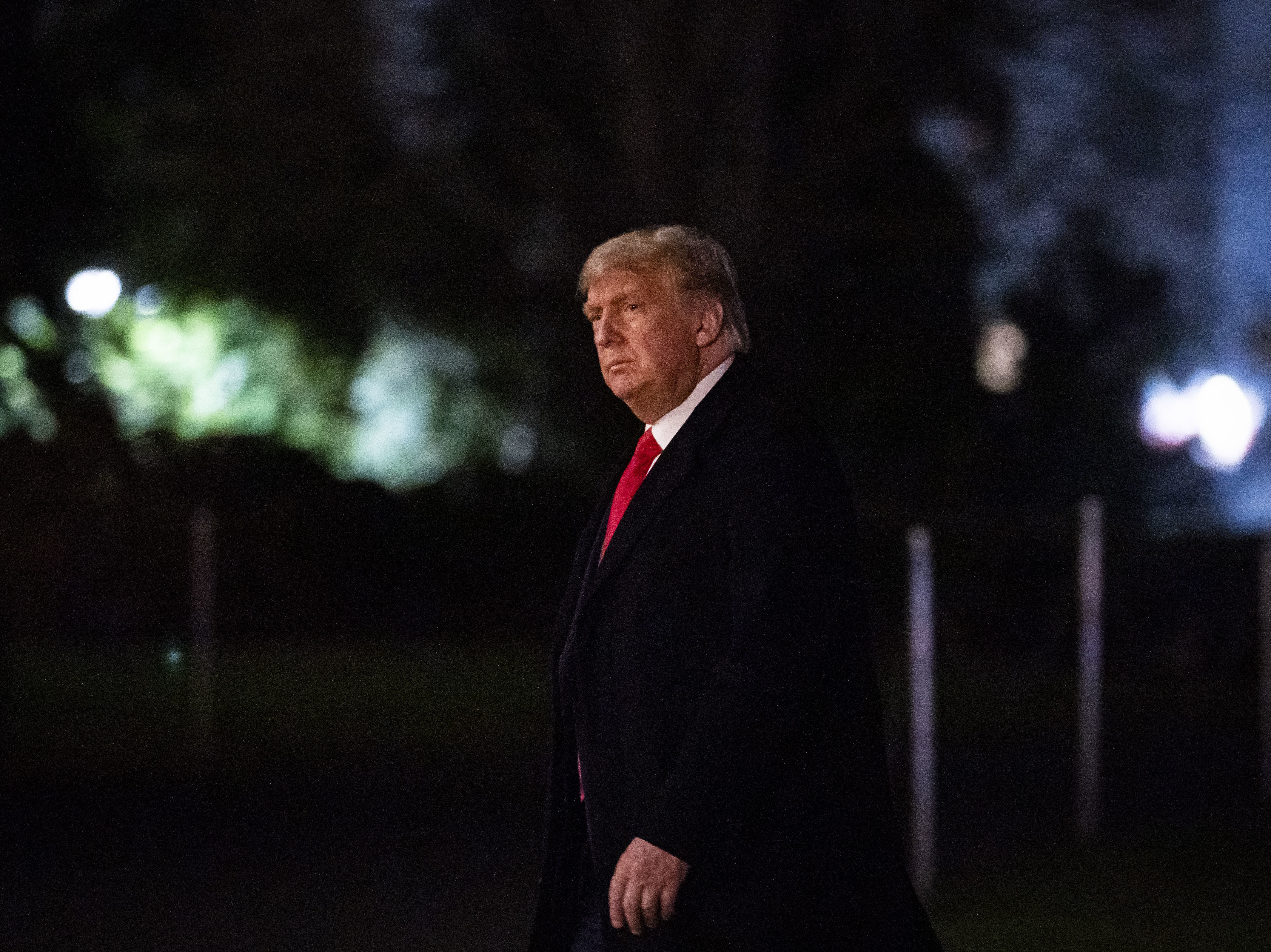 President Trump arrives on the South Lawn of the White House last month. (Getty Images)