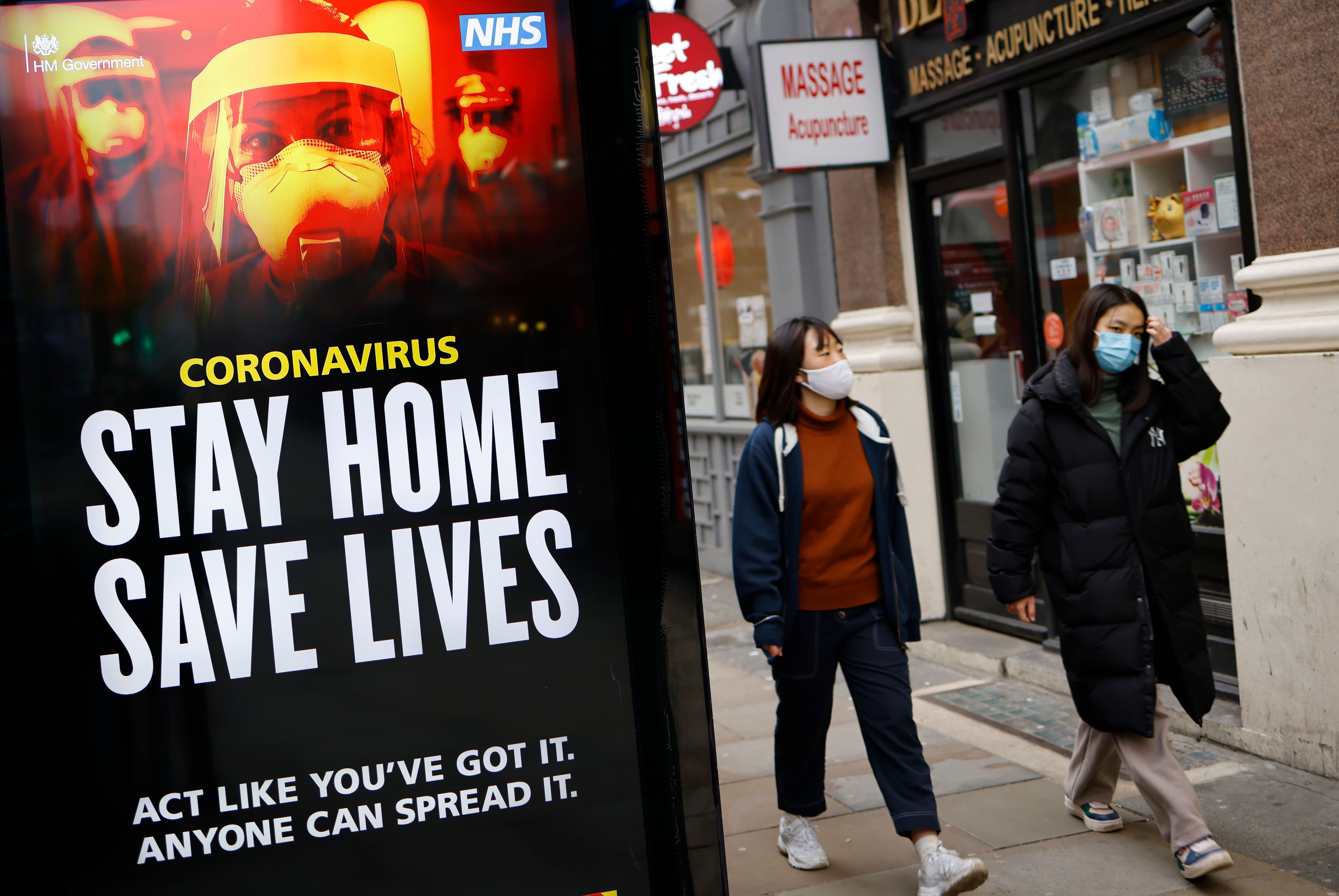 London sends a message about how to reduce the risk of exposure to the newly detected U.K. variant. (AFP via Getty Images)