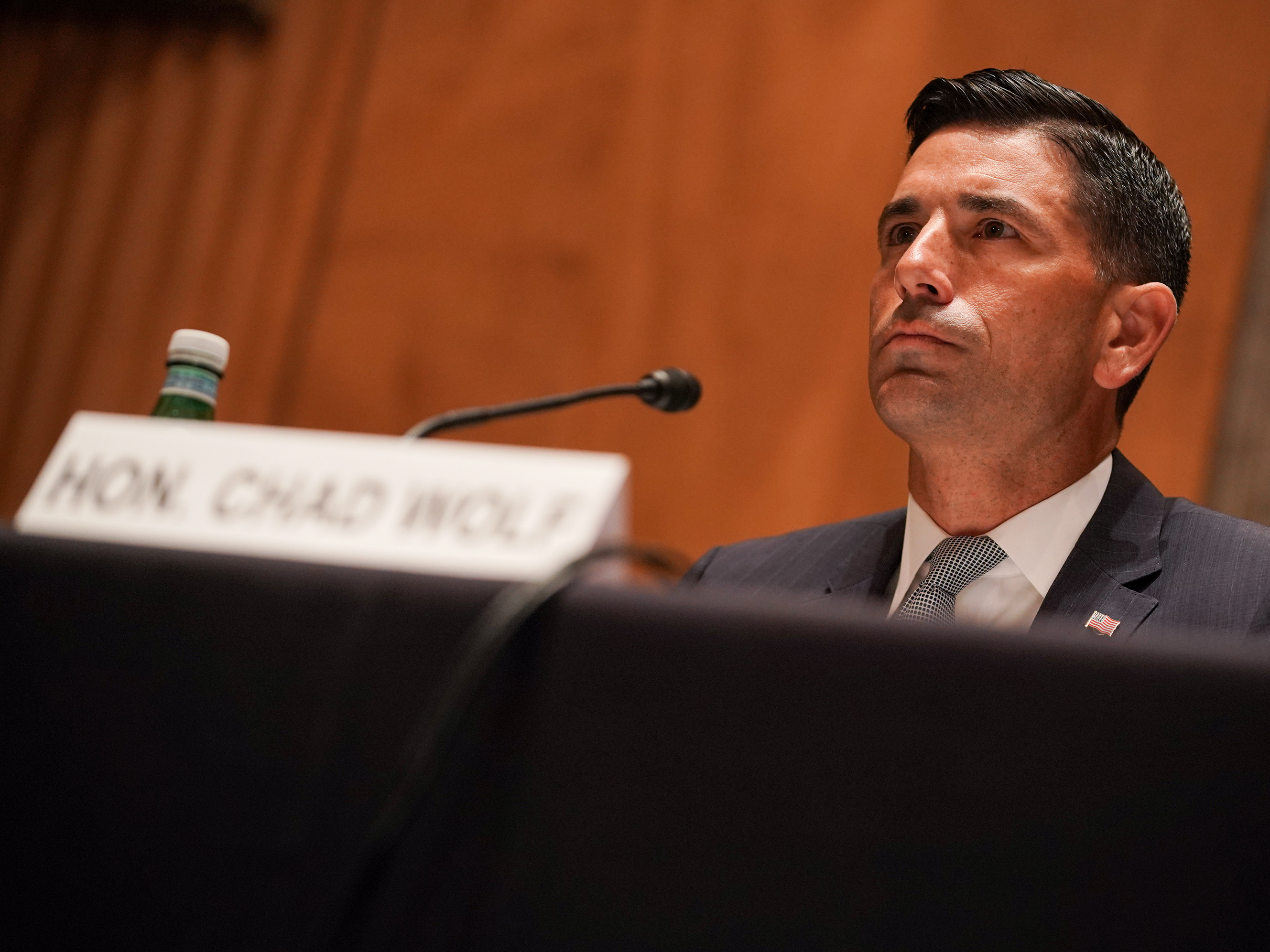 Acting Homeland Security Secretary Chad Wolf is stepping down, citing ongoing litigation regarding his authority at the department. (Pool/Getty Images)