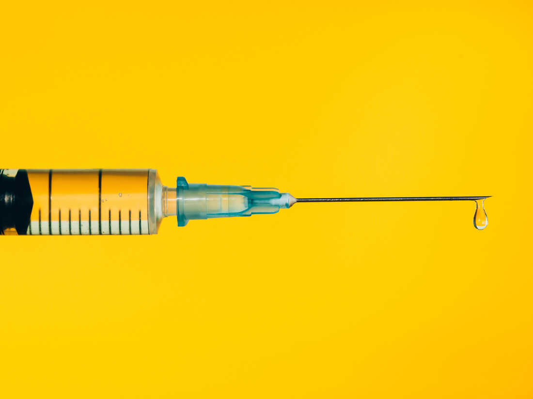 Close-up of a syringe.