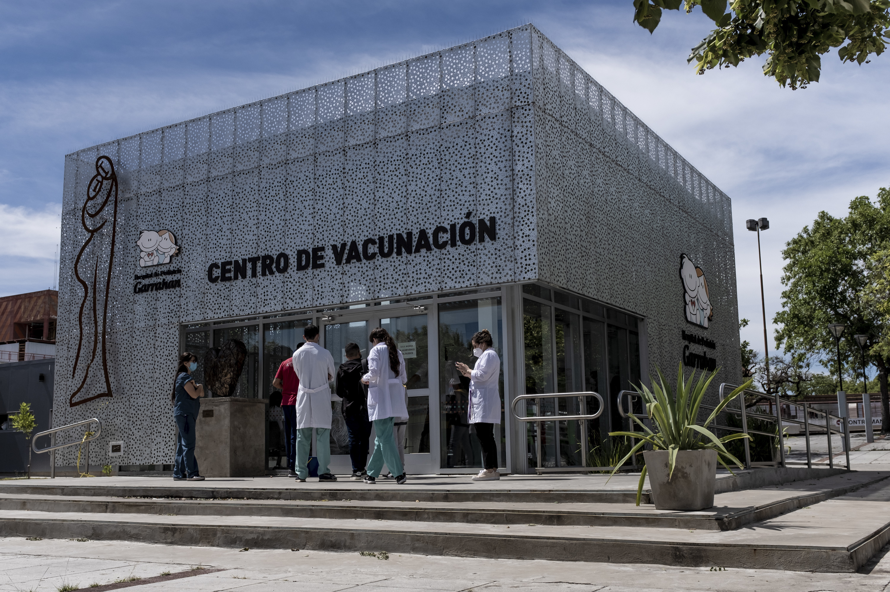 The vaccination center of the Hospital Garrahan in Buenos Aires, Argentina. (Anita Pouchard Serra for NPR)