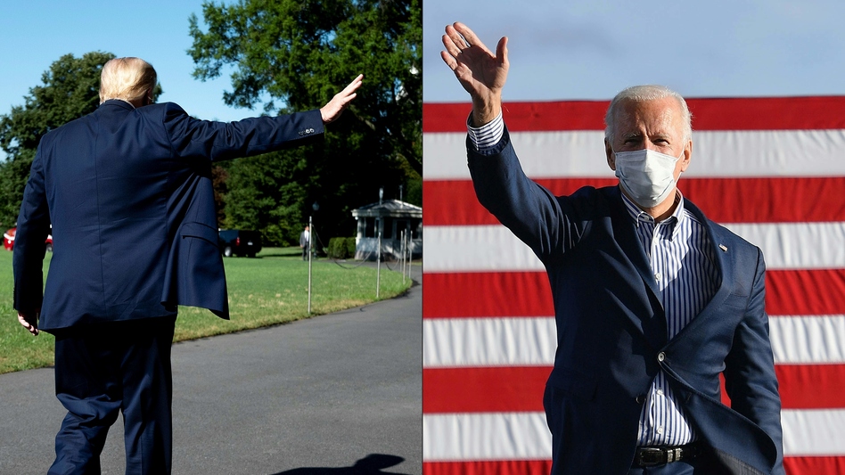 In an NPR/<em>PBS NewsHour</em>/Marist poll, Americans view President Trump as either below average or one of the worst U.S. presidents, while incoming President-elect Joe Biden gets better reviews. (Jim Watson/AFP via Getty Images)