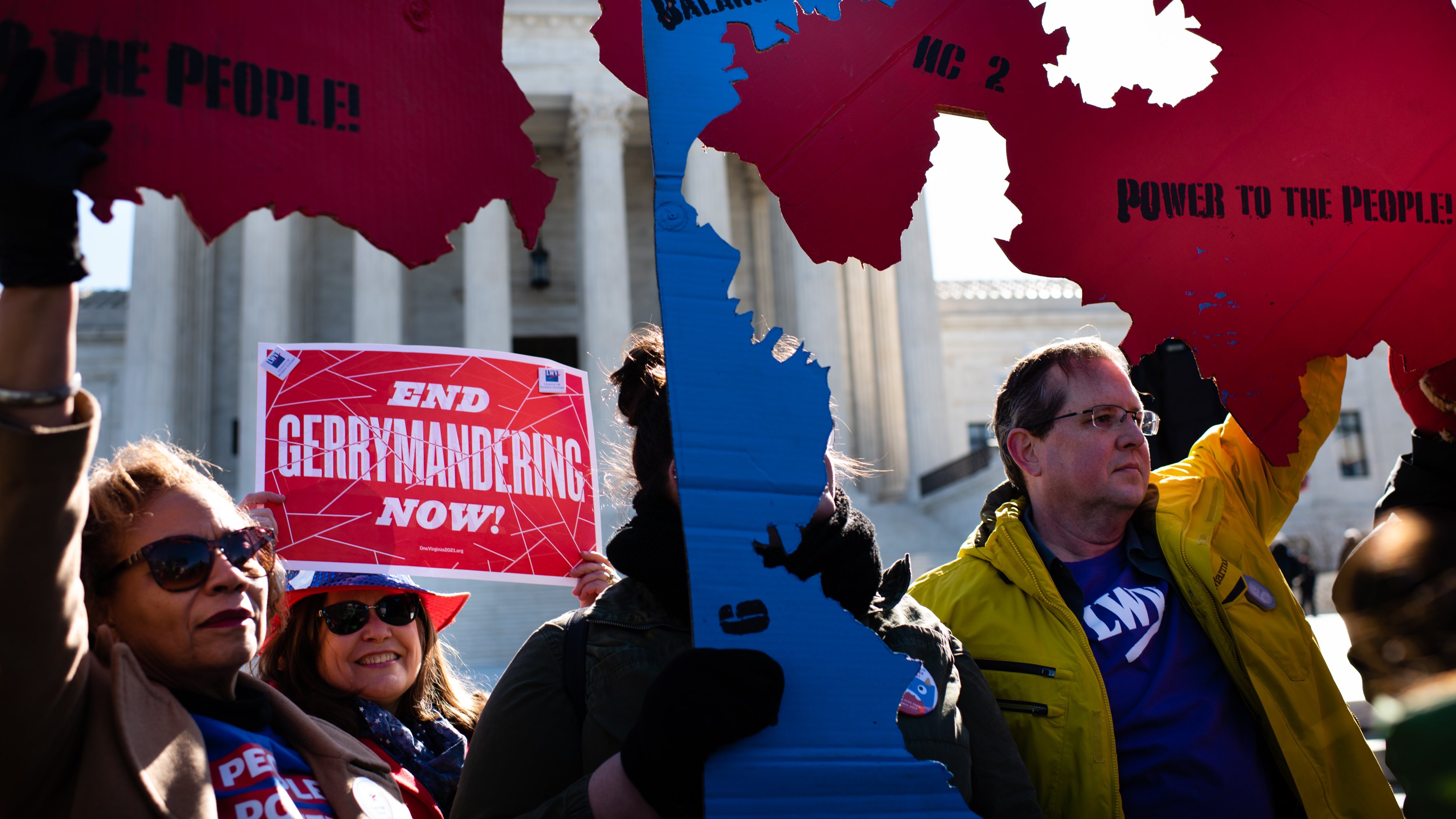 Legal fights over the use of census data brought protesters to the Supreme Court in 2019. (The Washington Post via Getty Images)