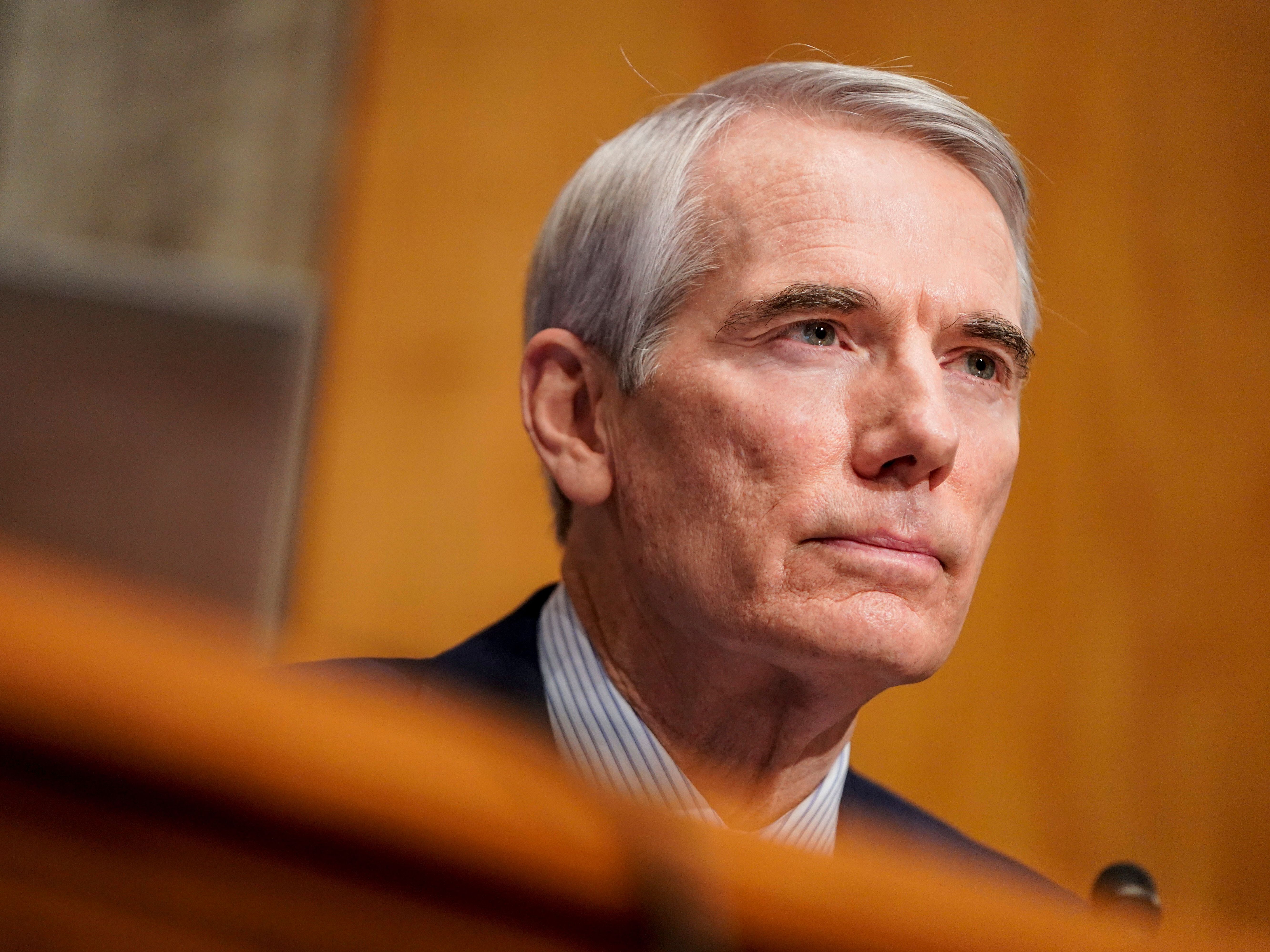 Sen. Rob Portman, R-Ohio, seen here during a confirmation hearing last week, has announced he won't run for reelection in 2022. (Pool/AFP via Getty Images)