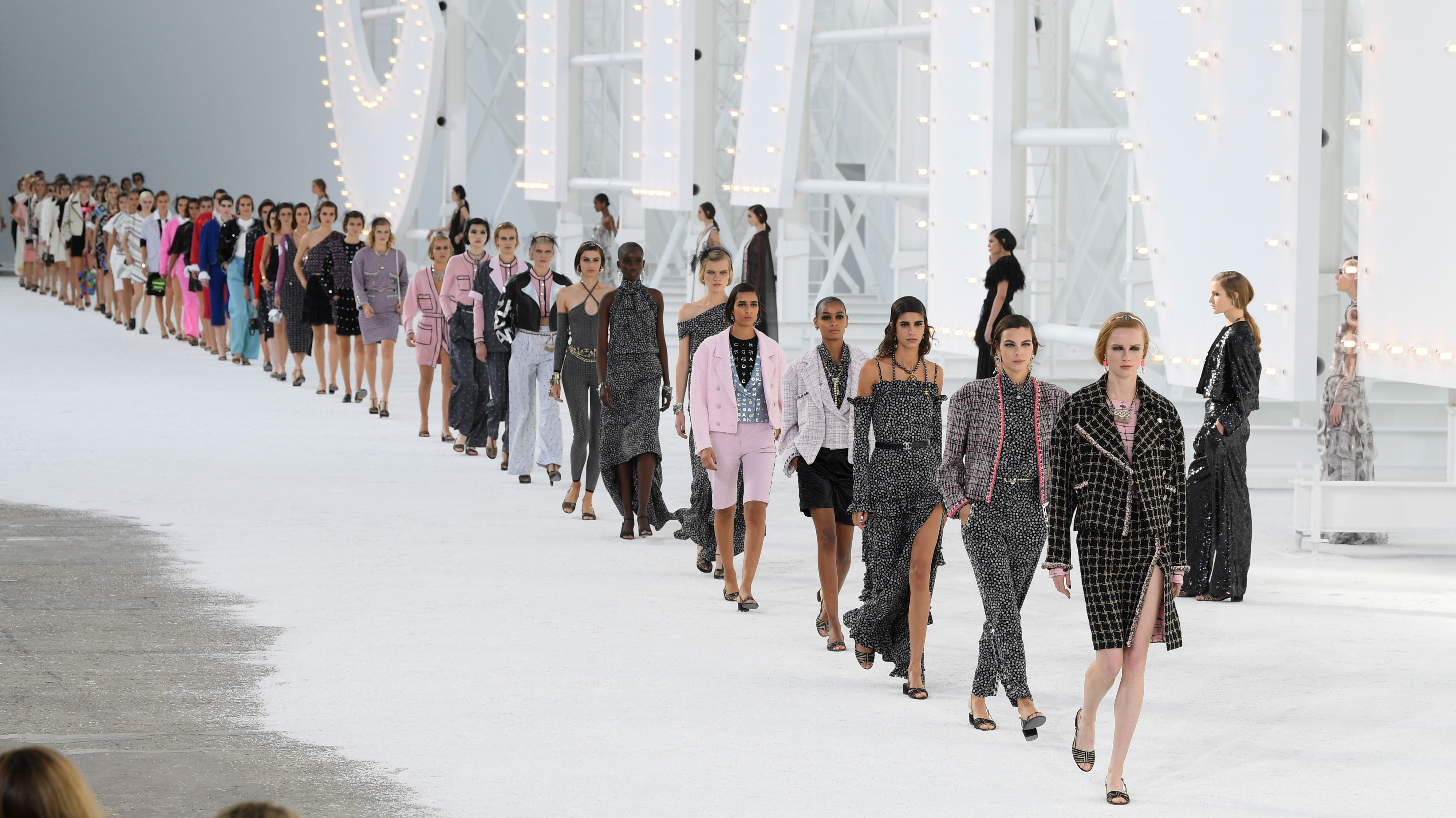 Models walk the runway during the Chanel Womenswear Spring/Summer 2021 show as part of Paris Fashion Week in October 2020 in Paris, France. (Getty Images)