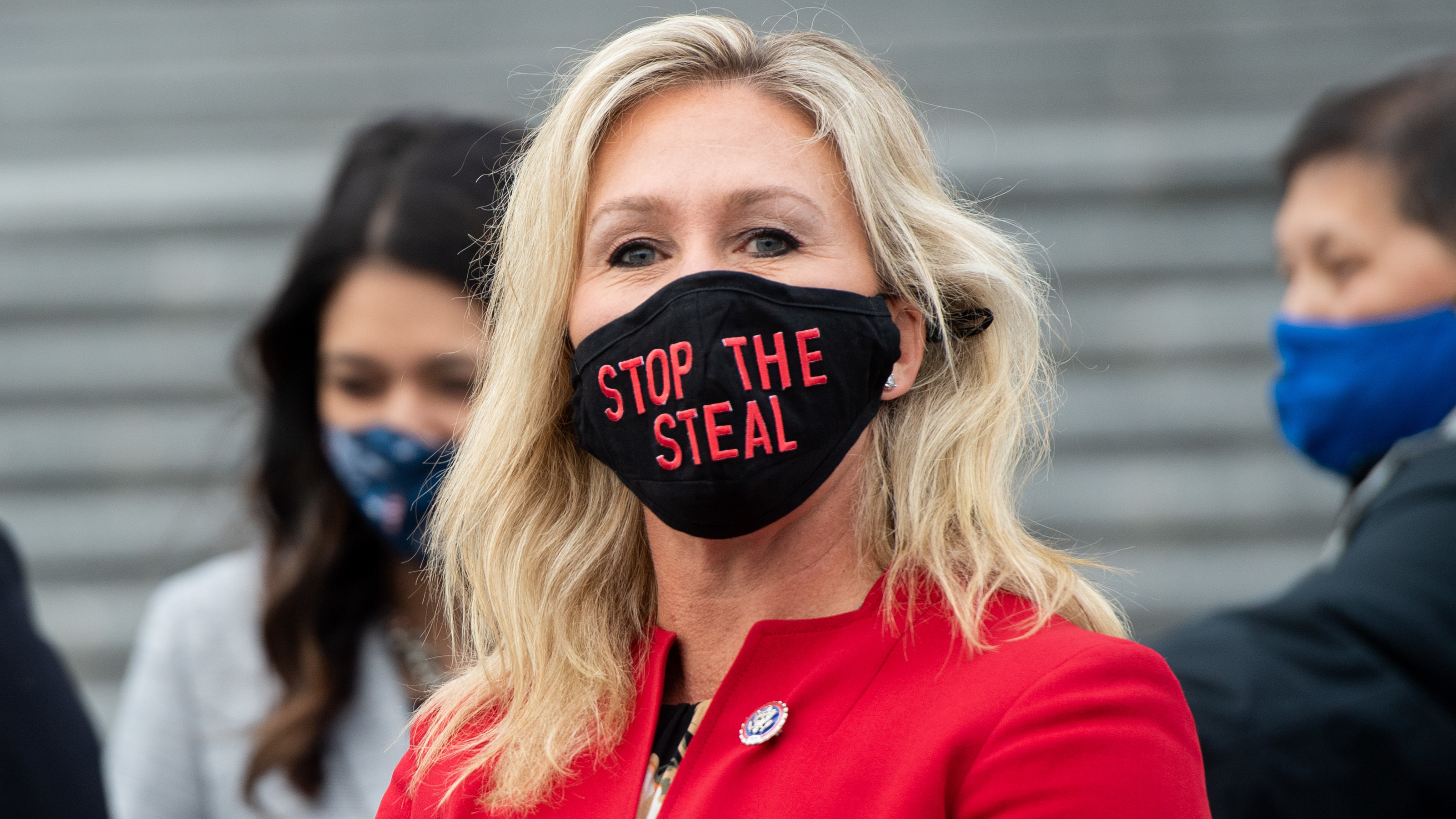 Rep. Marjorie Taylor Greene, R-Ga., pictured on Jan. 4, is facing blowback from other members of Congress, including in her own party, for her extreme and baseless theories surrounding American politics. (AFP via Getty Images)