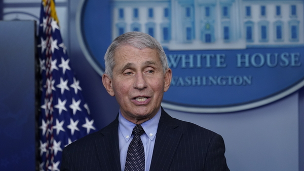 Dr. Anthony Fauci, director of the National Institute of Allergy and Infectious Diseases, at the White House Jan. 21. On Wednesday he urged Americans to limit their Super Bowl watch parties to household members.