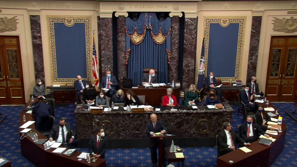 The Senate voted Tuesday that the trial of former President Donald Trump is constitutional and that he can be subject to the Senate as a court of impeachment. (Handout/Getty Images)