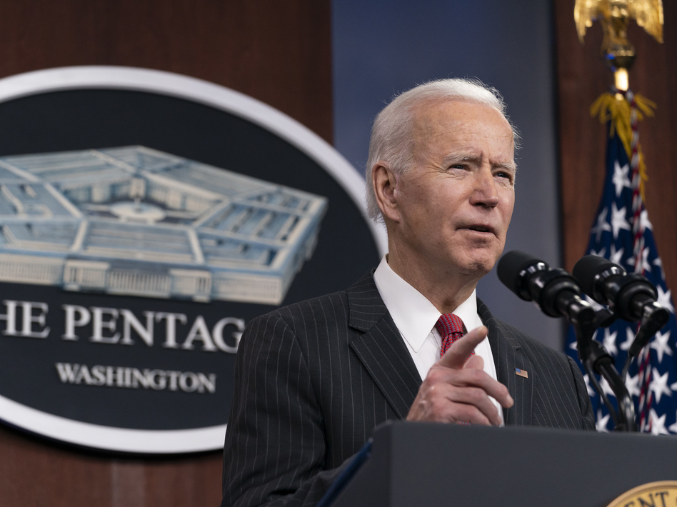 President Biden announced a task force on China issues during his first trip as president to the Pentagon on Wednesday. (Alex Brandon/Pool/Getty Images)