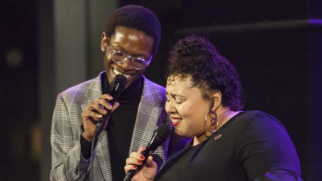 Vuyo Sotashe (L) and Brianna Thomas (R) perform at Jazz at Lincoln Center.