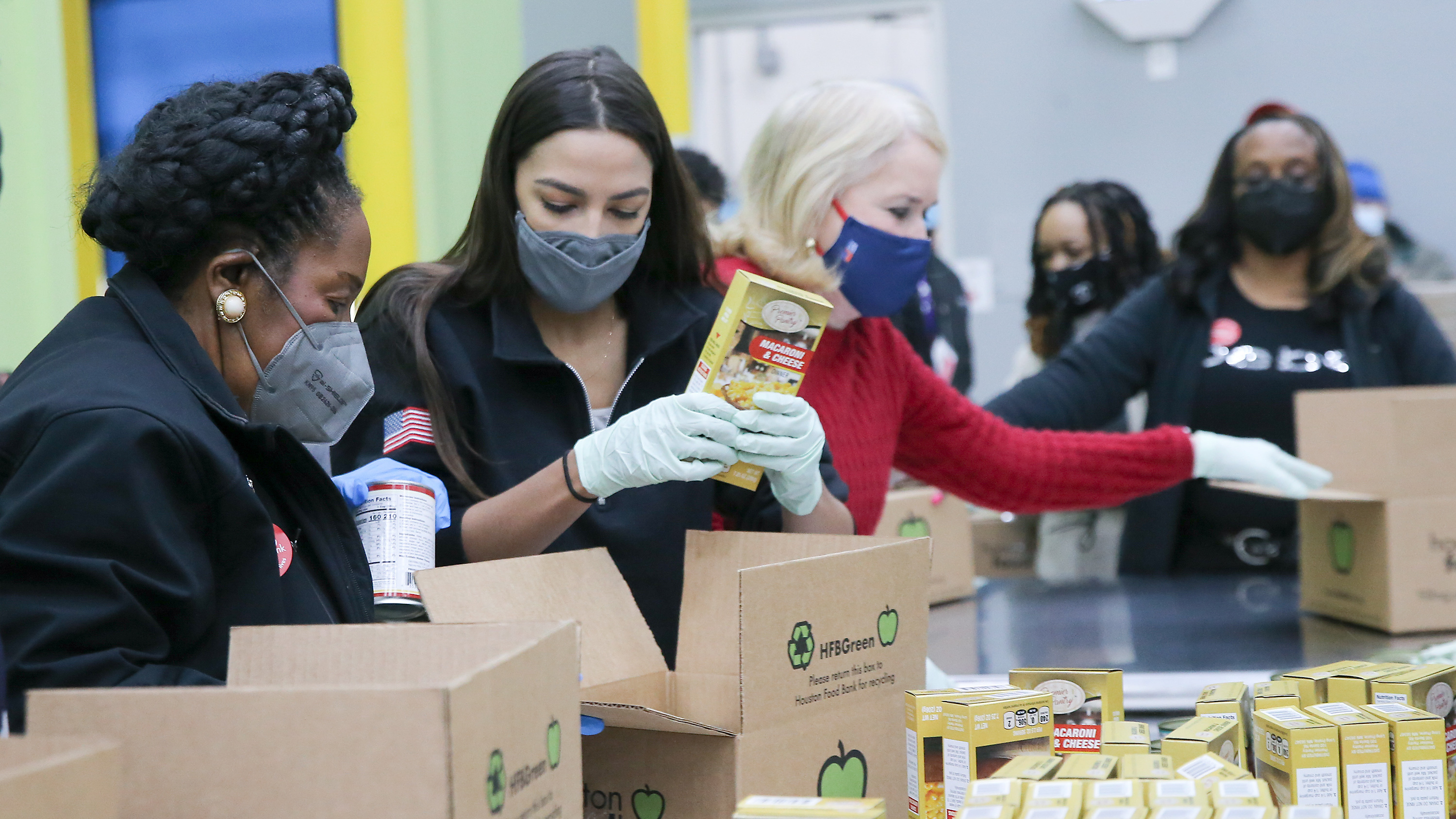 AOC In Texas: Ocasio-Cortez Visits Houston Food Bank, Raises $4M For Relief : Live Updates: Winter Storms 2021 : NPR