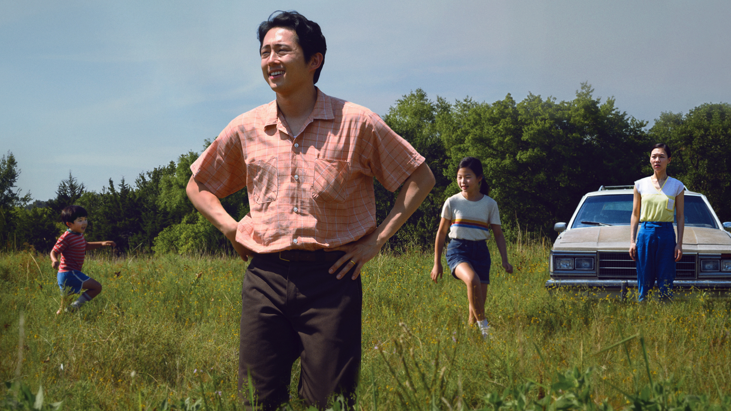 Jacob (Steven Yeun) moves his family from California to farm in rural Arkansas in <em>Minari</em>. (A24)