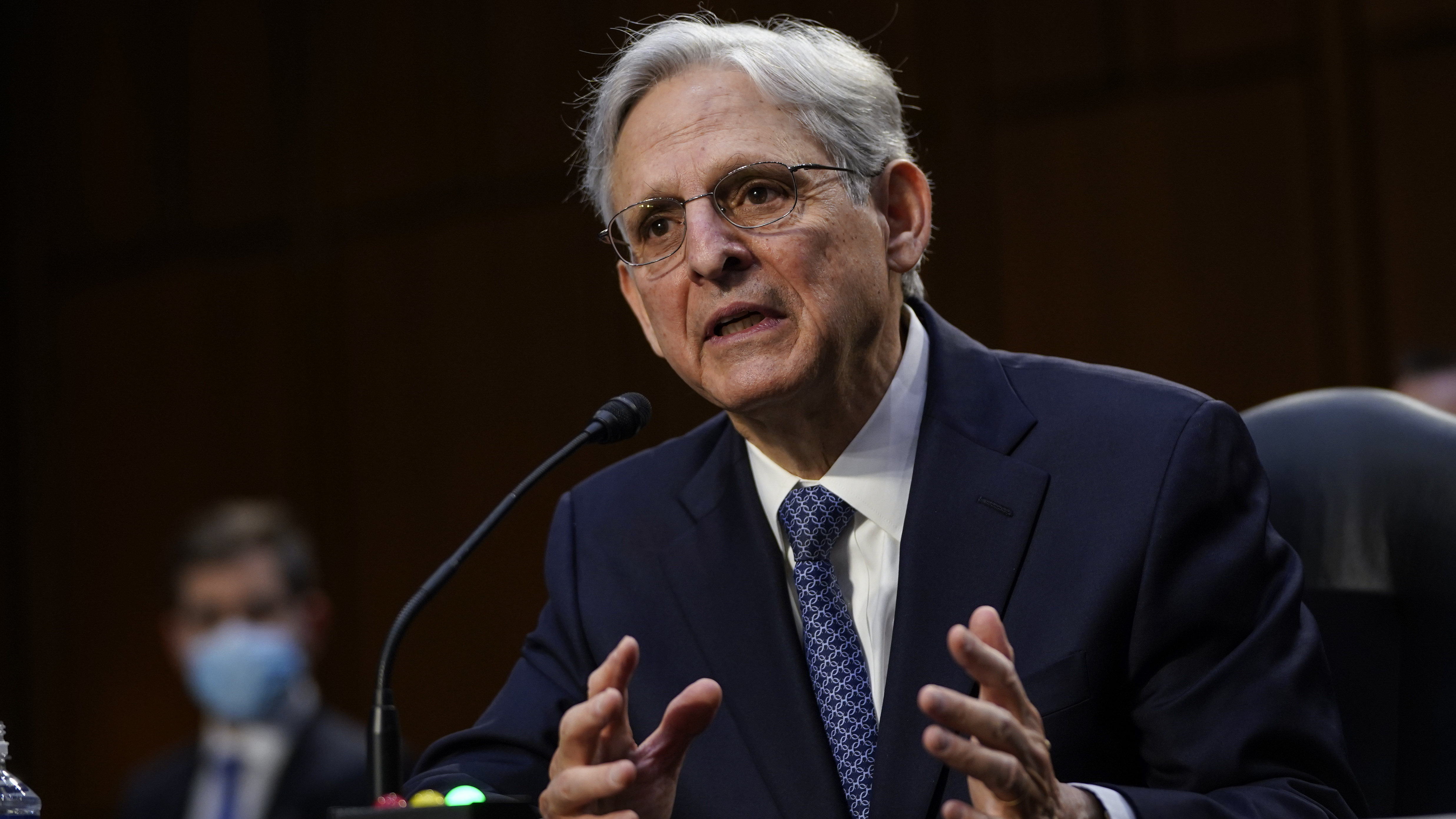 Attorney General nominee Merrick Garland testifies during his confirmation hearing before the Senate Judiciary Committee on Monday. (Getty Images)