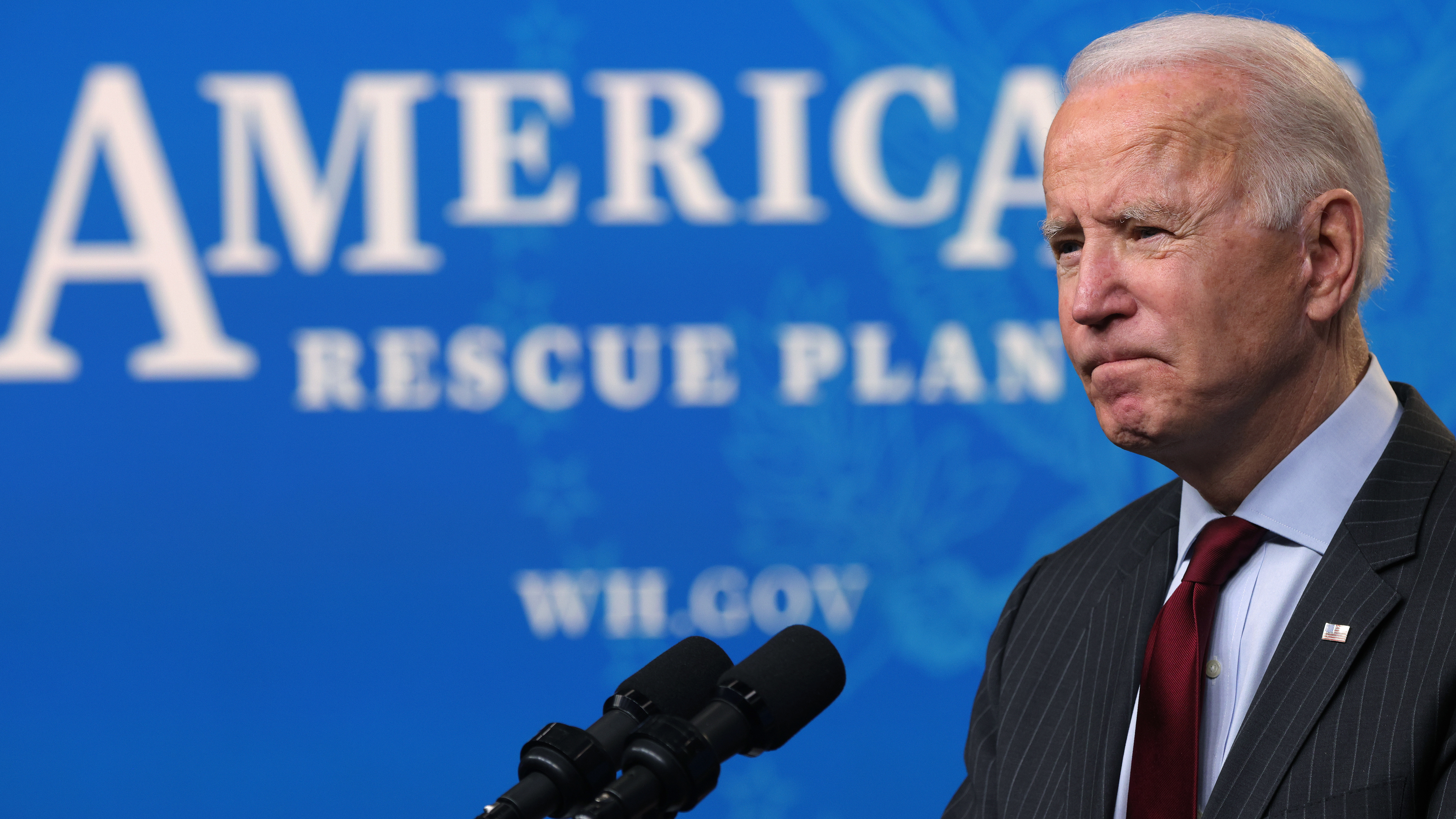 President Biden speaks during an announcement on small businesses in Washington, D.C. on Feb. 22. Biden has proposed a $1.9 trillion stimulus plan that is attracting strong opposition from Republicans – and even some Democrats.