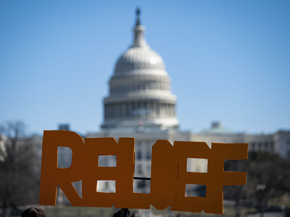 The Senate Democratic caucus will need support from all 50 of its members to deliver on the Biden administration's first major legislative priority. (Al Drago/Getty Images)