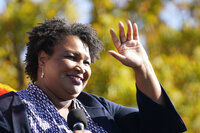 Stacey Abrams speaks at a rally in Atlanta for then-Democratic presidential candidate Joe Biden on Nov. 2, 2020.