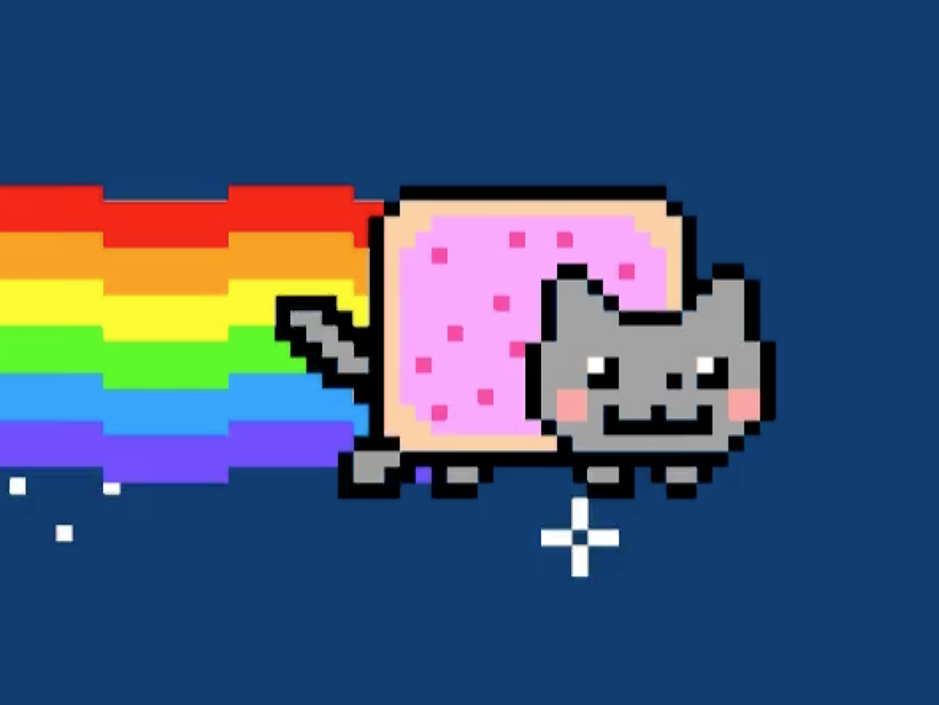 A work called Nyan Cat by Chris Torres sold for $590,000 recently. It's part of growing interest in digital assets, known as nonfungible tokens, or NFTs, that are generating millions of dollars in sales every day. (Chris Torres)