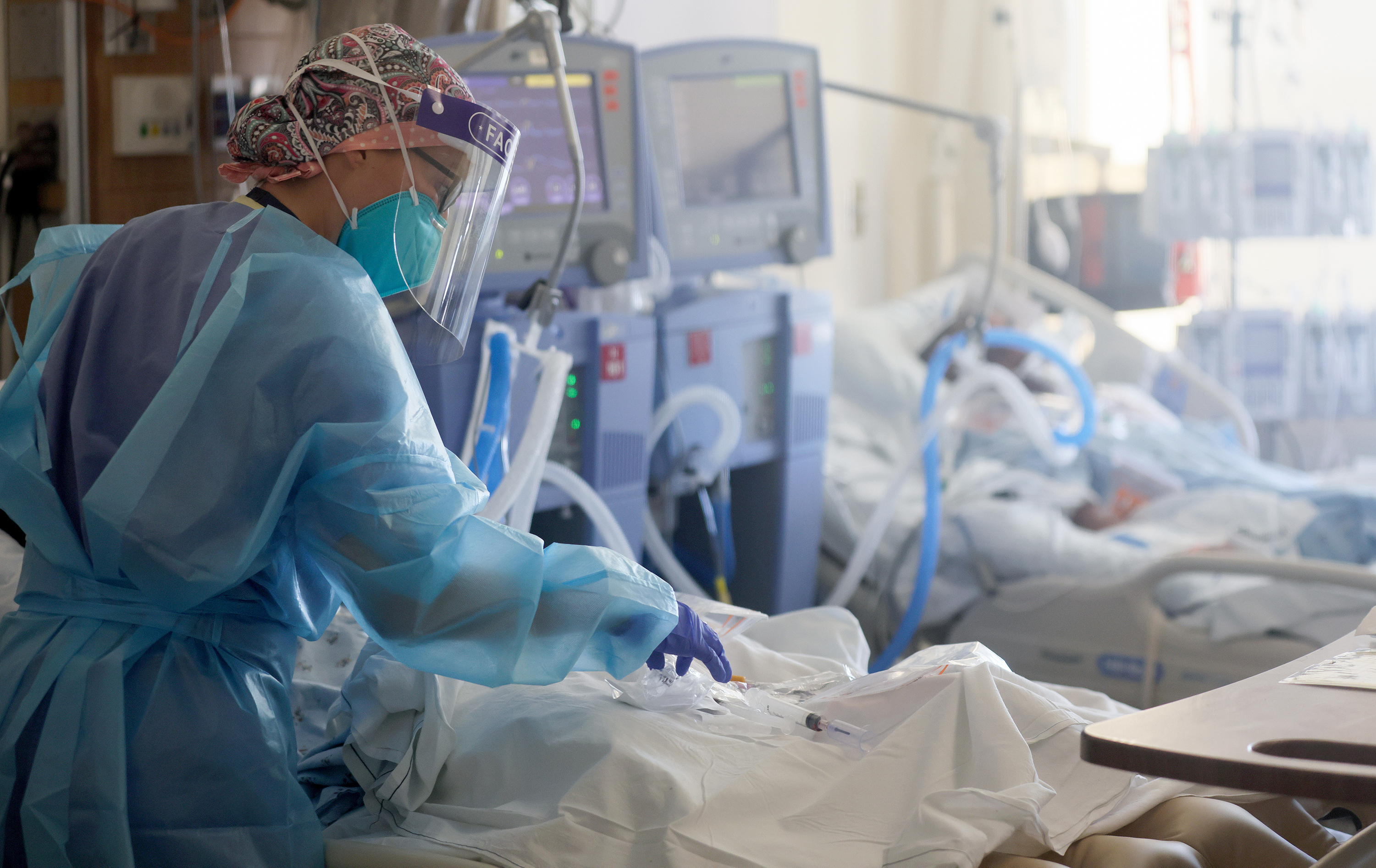 Many hospitals, including Harbor-UCLA Medical Center in Torrance, Calif., reported reaching capacity in their ICUs during the winter surge in COVID-19 hospitalizations. These conditions, according to research, may have led to more deaths. (Getty Images)