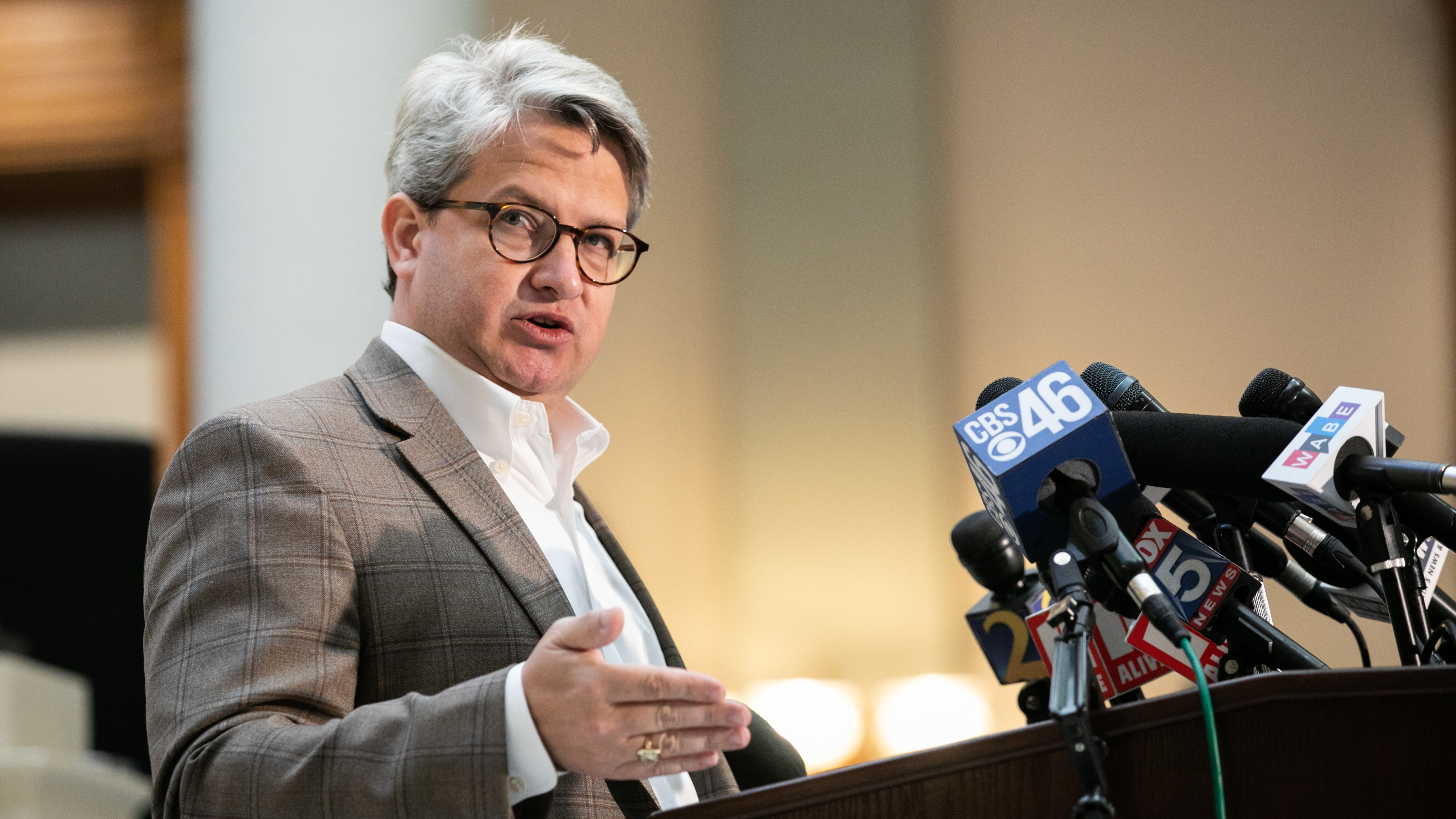 Georgia elections official Gabriel Sterling pushed back on false claims about voter fraud in November 2020. But he supports some Republican initiatives to change voting laws, saying it could help elections administrators. (Getty Images)