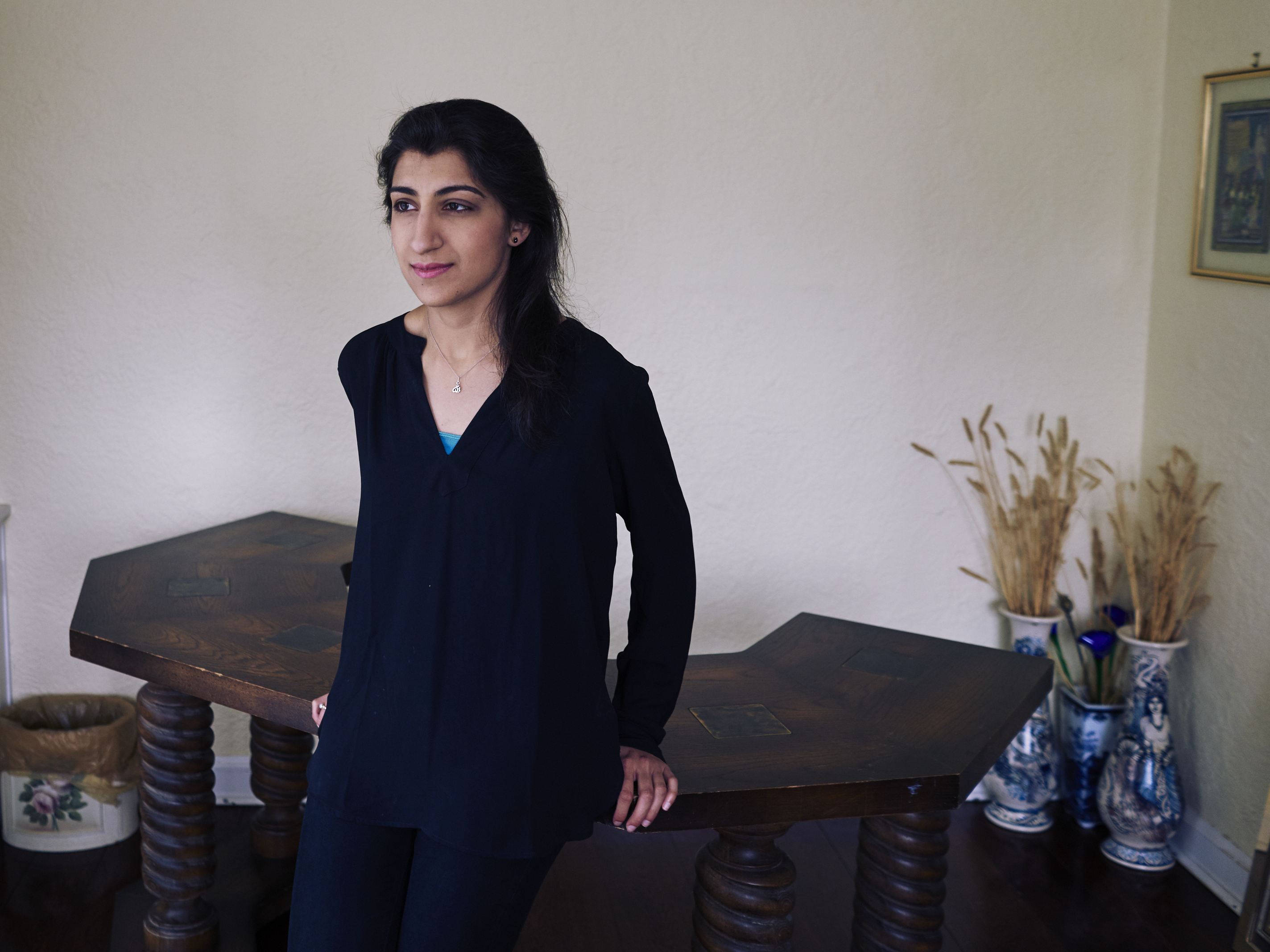 Lina Khan, here at her home in Larchmont, N.Y., in 2017, has been nominated to the Federal Trade Commission. (The Washington Post via Getty Images)