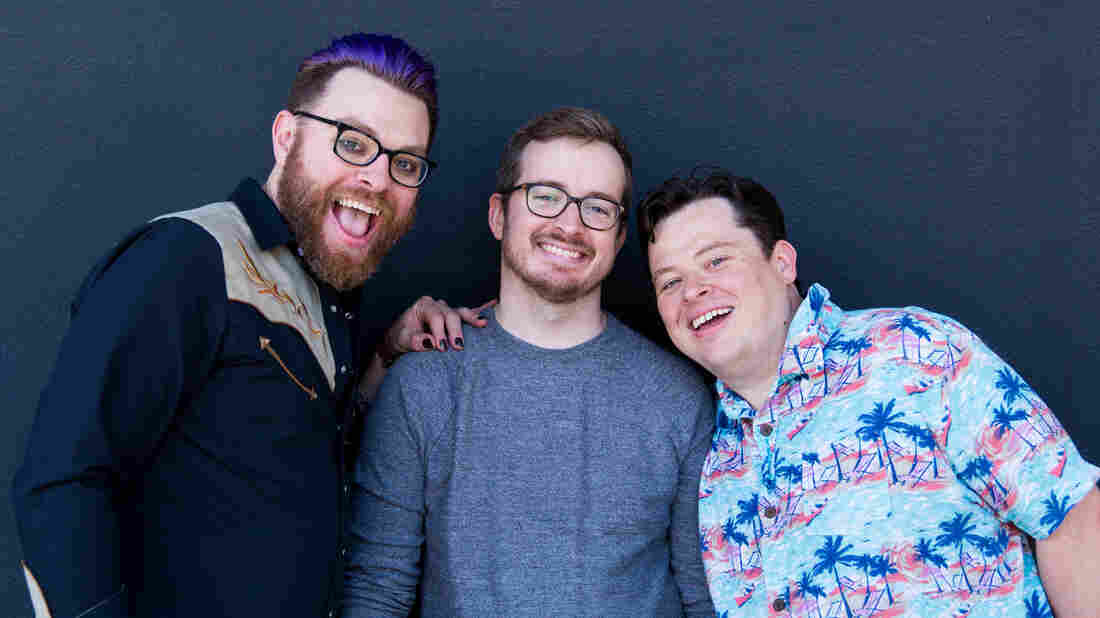 Brothers Travis, Griffin, and Justin McElroy.