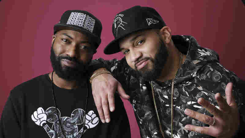 Desus Nice, left, and The Kid Mero at the Winter Television Critics Association Press Tour in Pasadena, Calif., in January 2019.