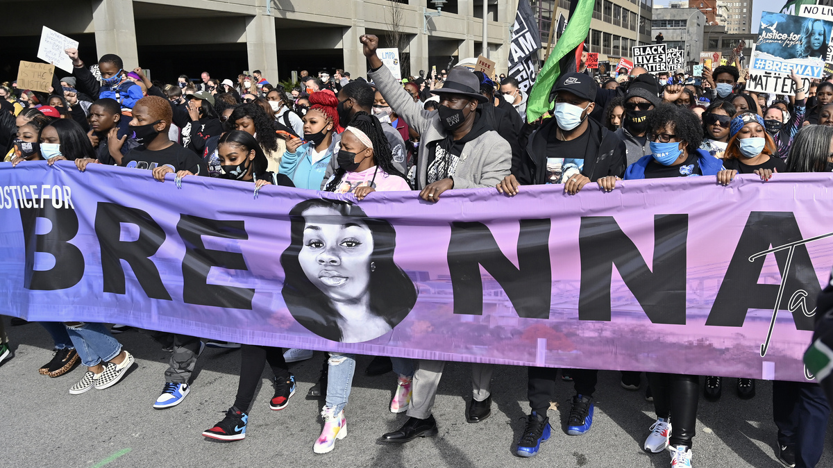 Hundreds Gather To Demand Justice For Breonna Taylor One Year After Her Death : NPR