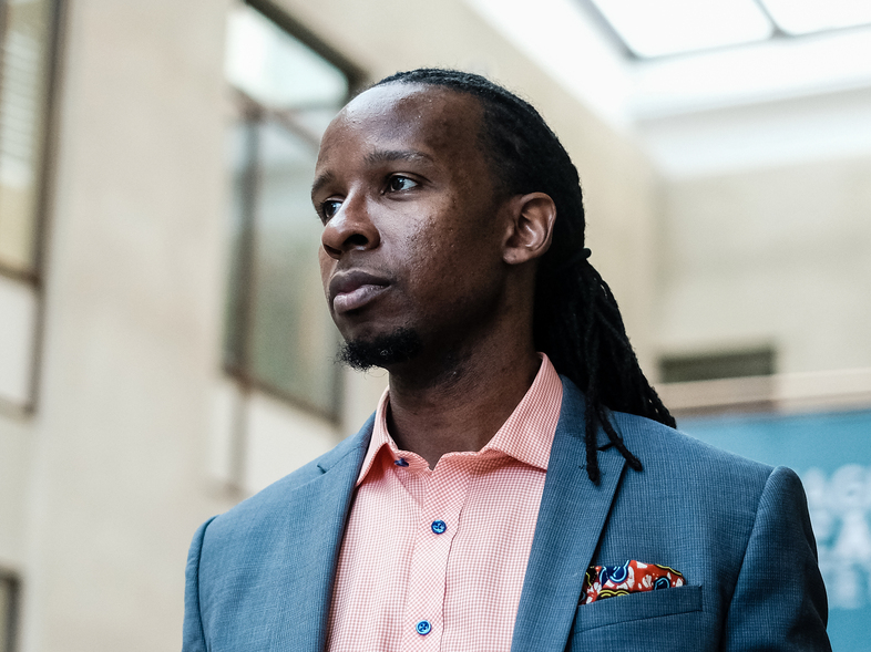 Author, professor and anti-racism activist Ibram X. Kendi, pictured in Sept. 2019, is one of the co-founders of <em>The Emancipator</em>. The new publication is the result of a partnership between Boston University's Center for Antiracist Research, which Kendi leads, and T<em>he</em> <em>Boston Globe</em> newspaper. (Michael A. McCoy/The Washington Post via Getty Images)