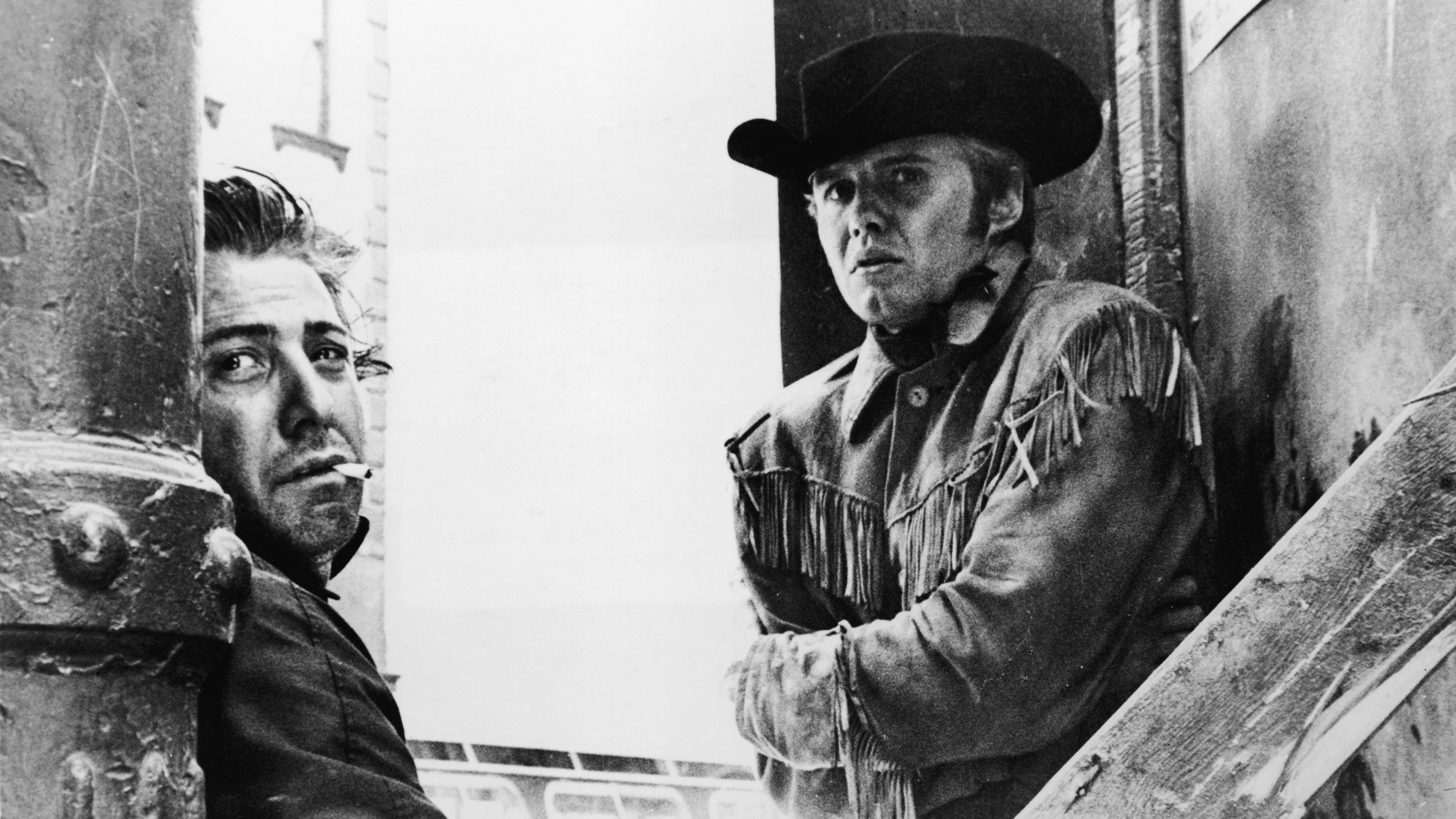 Dustin Hoffman and Jon Voight appear in a still from "Midnight Cowboy," directed by John Schlesinger, 1969.