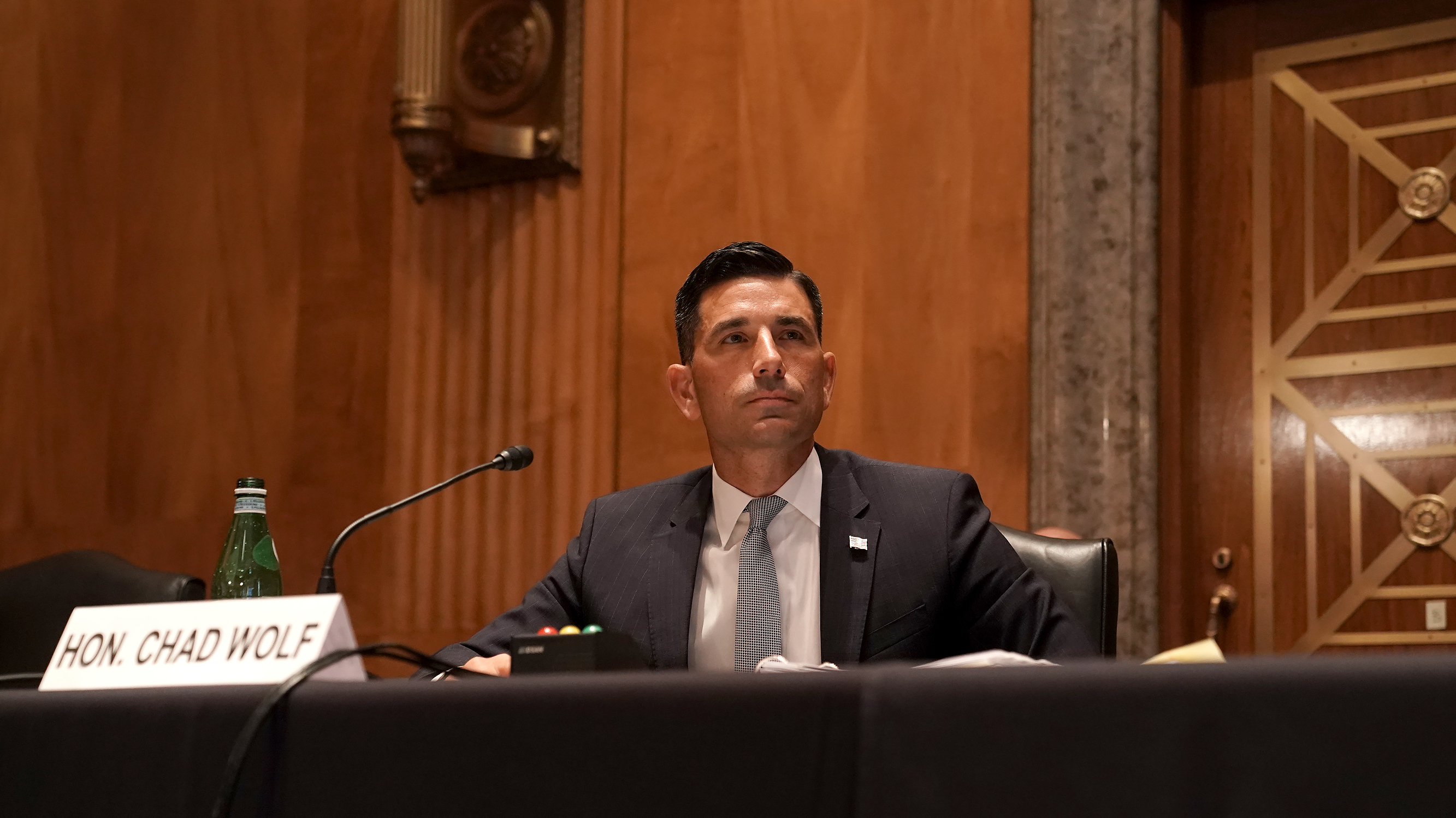 Then-acting Homeland Security Secretary Chad Wolf testifies before Congress in September. (Pool/Getty Images)