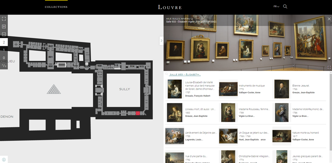 Screenshot of the collections.louvre.fr database.