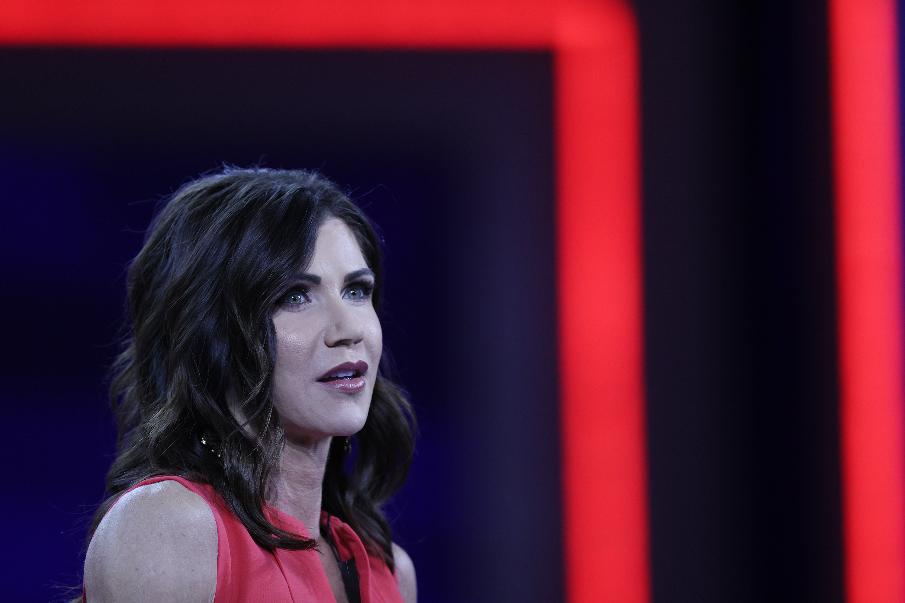 South Dakota Gov. Kristi Noem addresses the Conservative Political Action Conference held in the Hyatt Regency on February 27 in Orlando, Florida. (Getty Images)