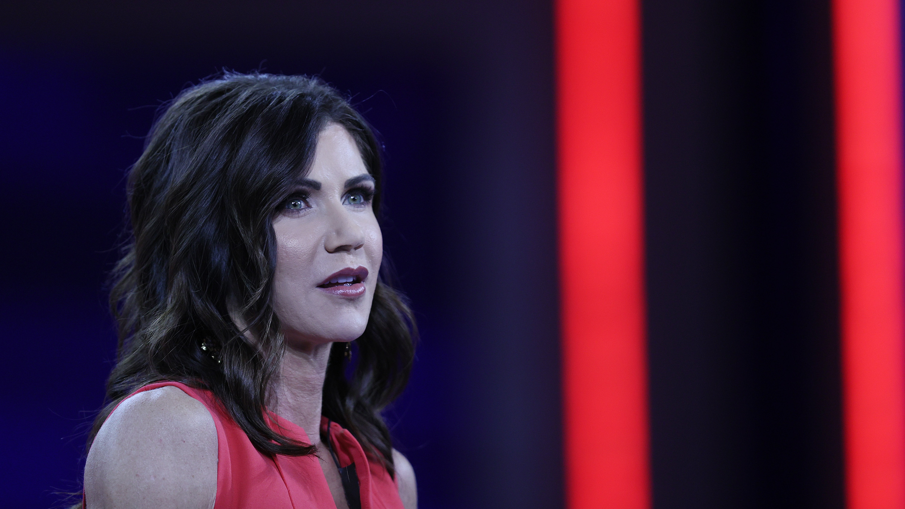 South Dakota Gov. Kristi Noem addresses the Conservative Political Action Conference held in the Hyatt Regency on February 27 in Orlando, Florida.