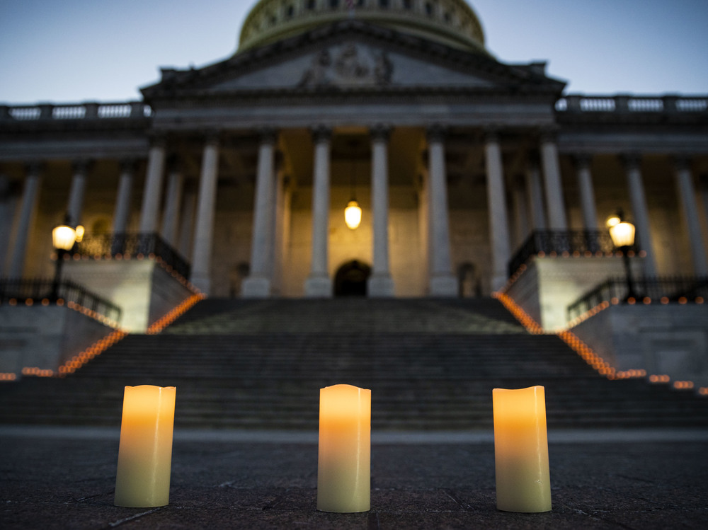 Congressional leaders held a candlelight vigil outside the U.S. Capitol in Washington, D.C. on February 23, 2021 to mark the more than 500,000 U.S. deaths due to the COVID-19 pandemic. COVID-19 was the third leading underlying cause of death in 2020, according to a study published by the Centers for Disease Control and Prevention on Wednesday. (Getty Images)