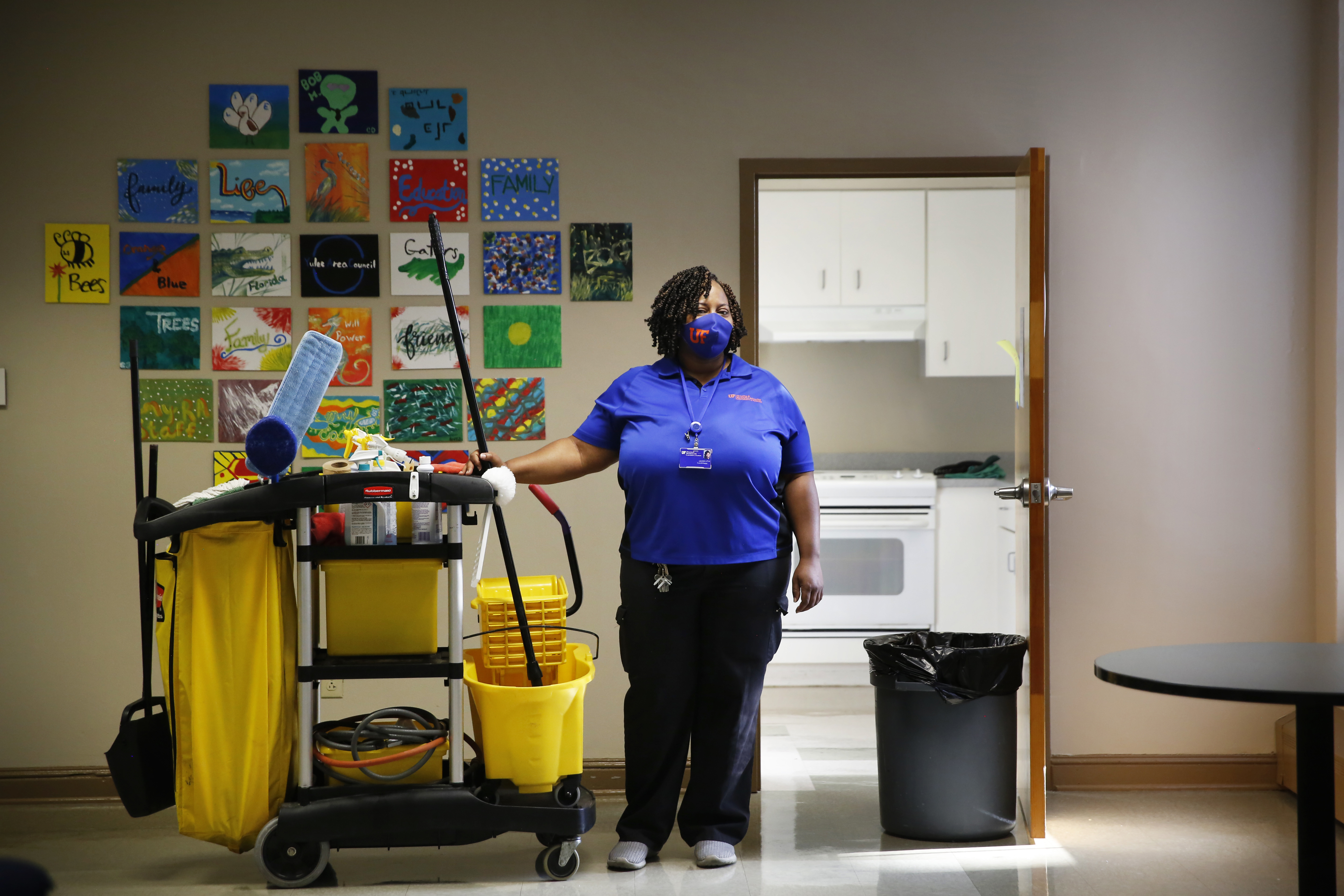Lavonda Little has been a custodial worker at the University of Florida for more than 16 years. (NPR)