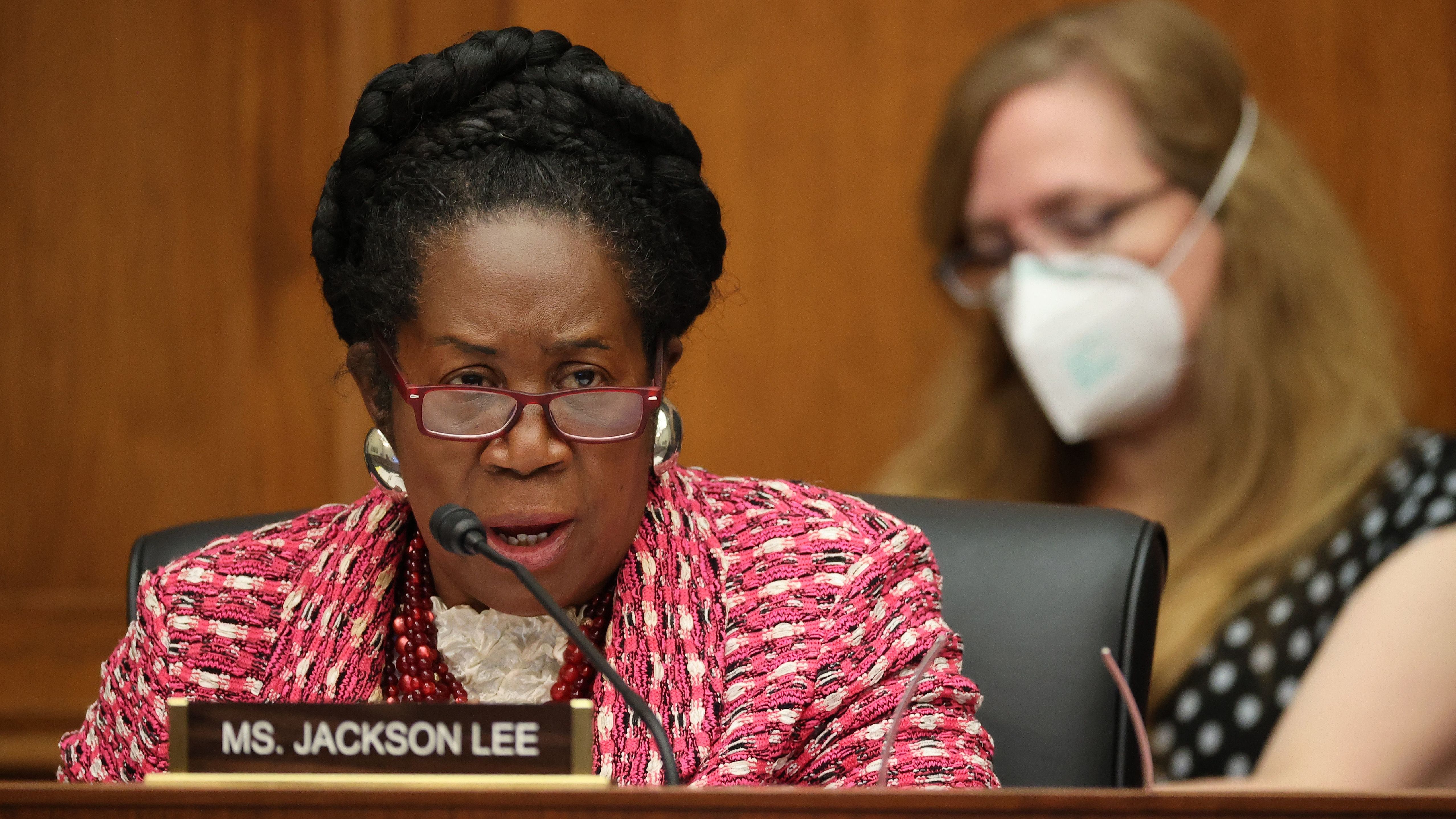 Democratic Texas Rep. Sheila Jackson Lee is the lead sponsor of H.R. 40, a bill that would establish a commission to study reparations for slavery. (Pool/AFP via Getty Images)