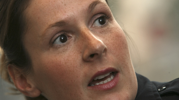 Kim Potter, pictured in 2007, shot Daunte Wright, a 20-year-old Black man, during a traffic stop Sunday. She resigned from the Brooklyn Center, Minn., police on Tuesday after 26 years on the force.