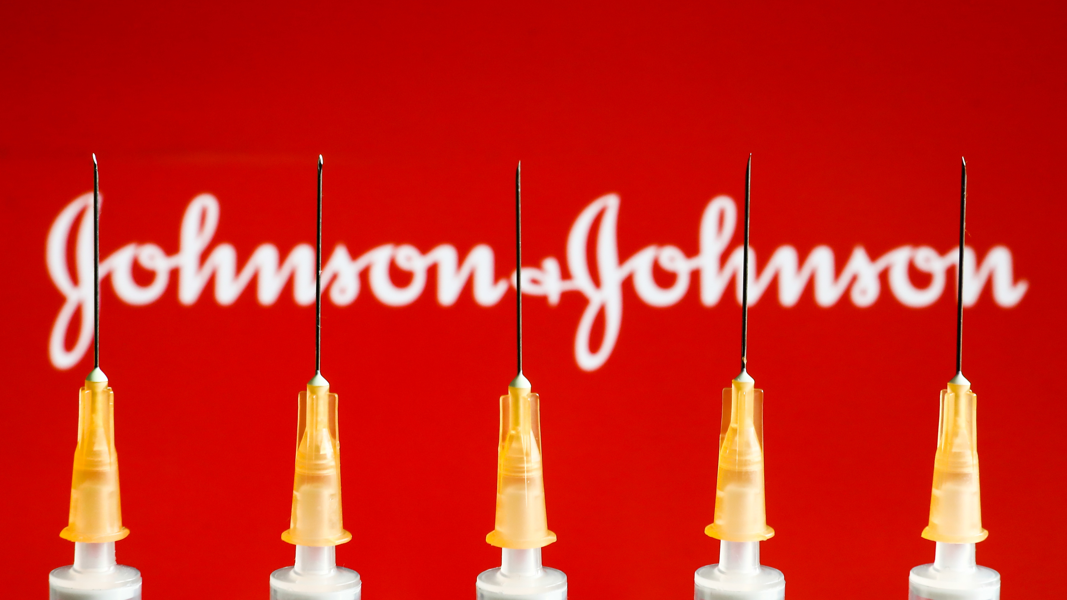 Johnson & Johnson was mentioned roughly the same amount every hour online Tuesday as it was in entire weeks before news of the vaccine's pause, according to the tracking firm Zignal Labs. (NurPhoto via Getty Images)