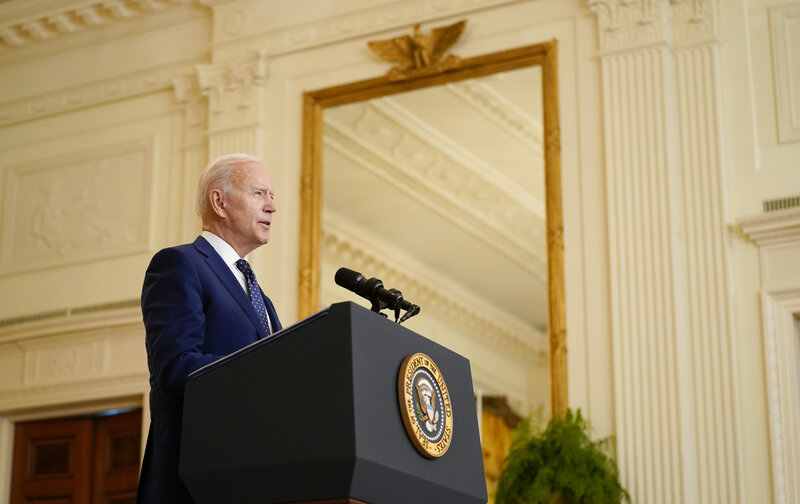 President Biden speaks at the White House. 