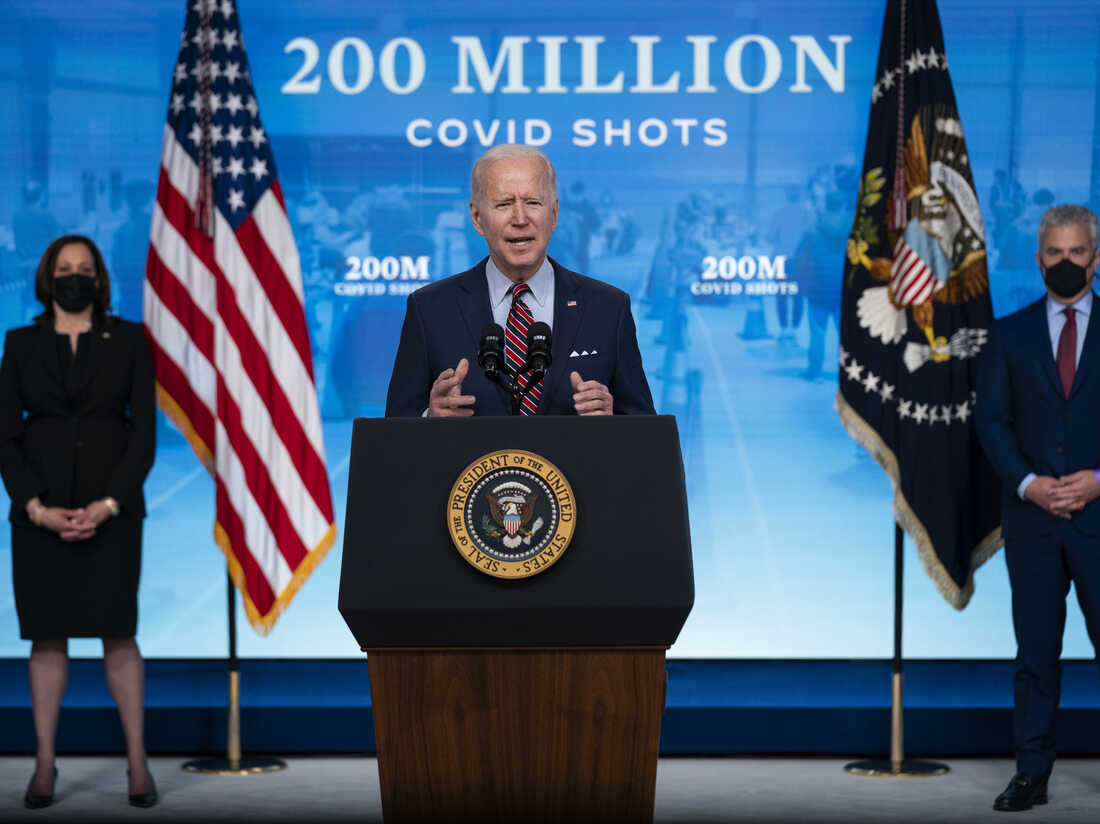 Biden: 200 Million COVID-19 Vaccinations Have Been Given In 100 Days : NPR