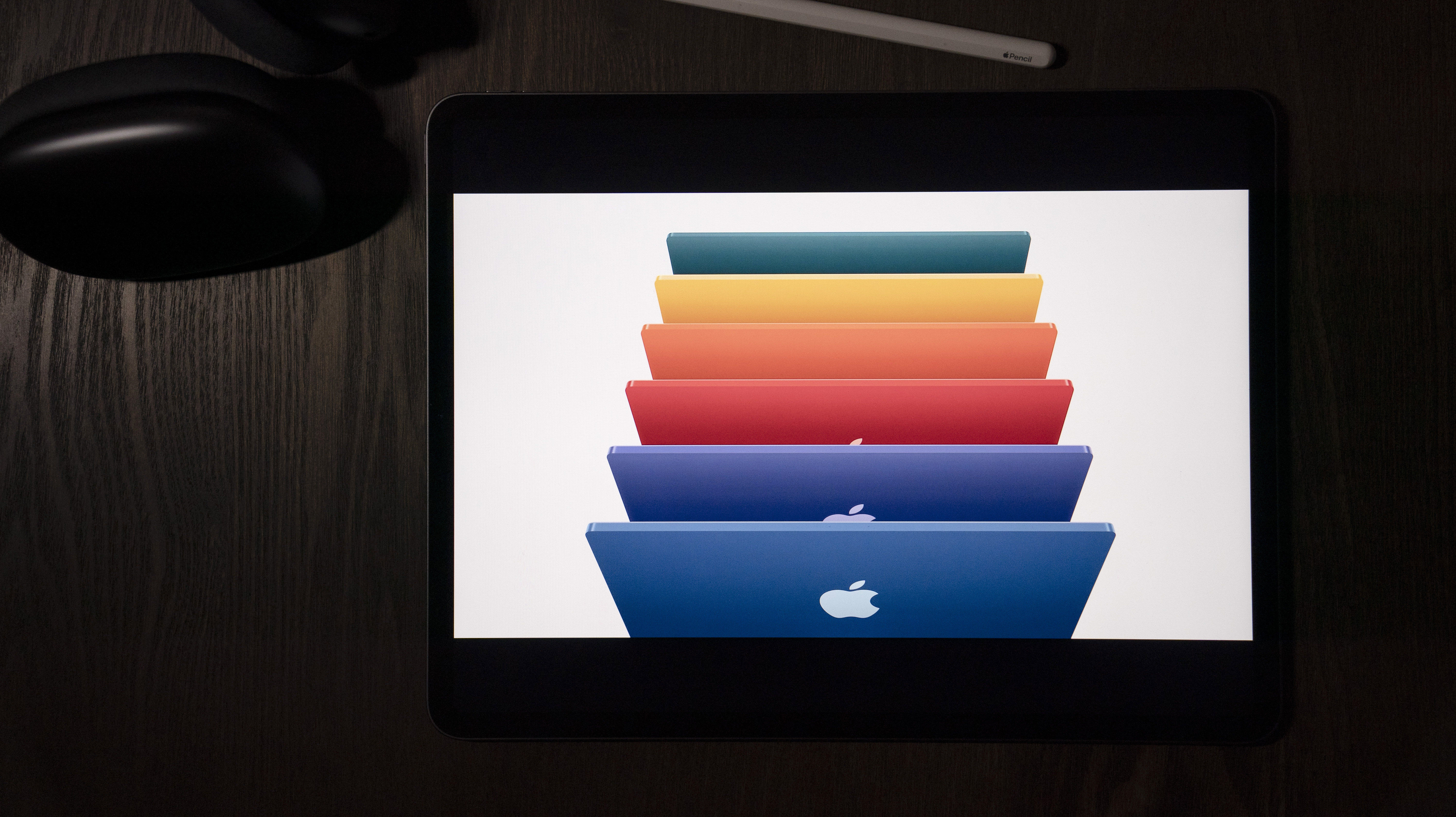 The new iMac computers are unveiled on April 20 via this illustration at a virtual event in La Habra, Calif. Apple said it could suffer a hit to its revenue as a shortage of chips could affect the production of iPads and Macs.