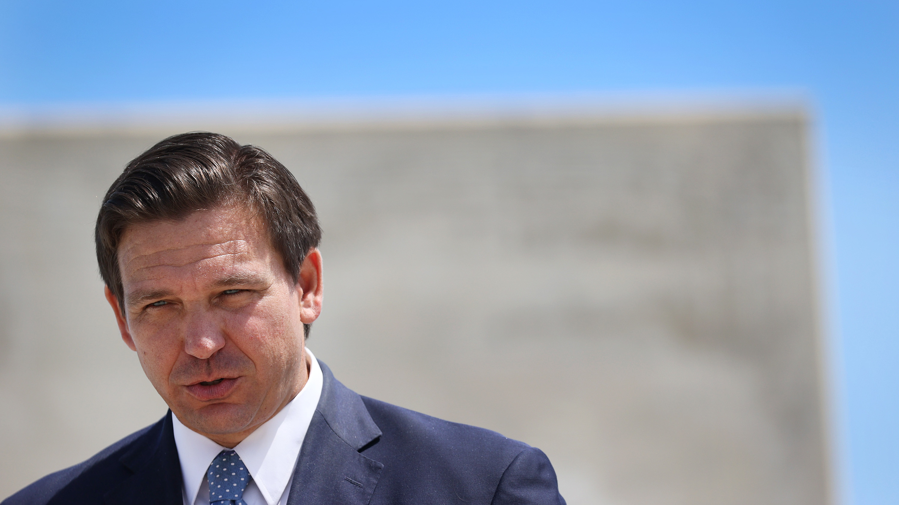 Florida Gov. Ron DeSantis, here addressing the media in early April, signed his state's new voting measure into law live on Fox News on Thursday. (Getty Images)