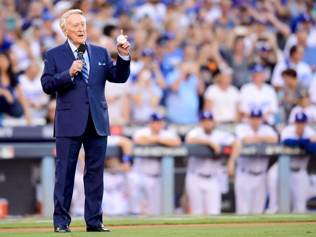 Memorial Retro Vin Scully Los Angeles Dodger Sports Commentator