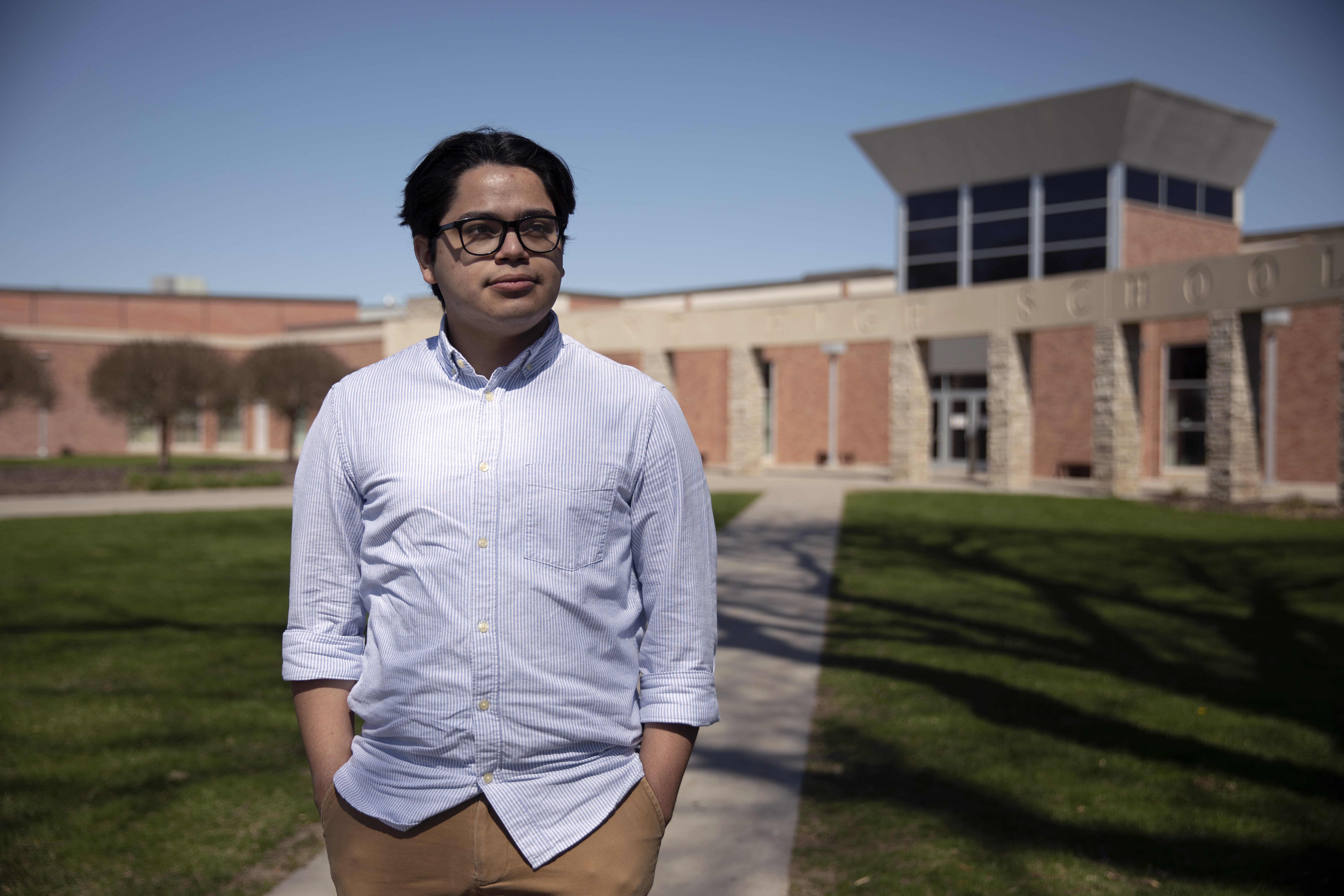 Immigration activist and temporary protected status holder César Magaña Linares poses for a portrait. (NPR)